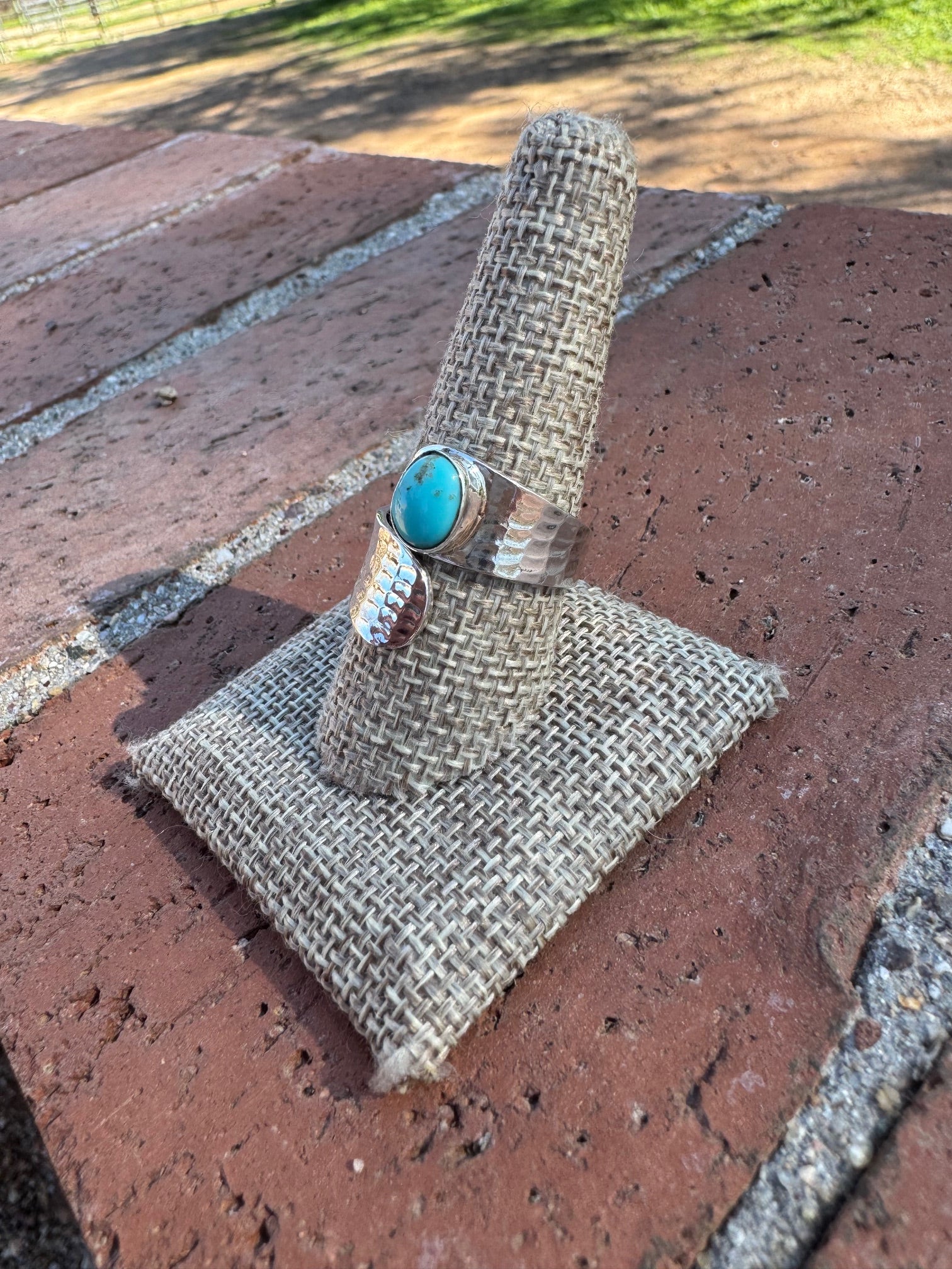 Paige Wallace Turquoise & Sterling Silver Adjustable Ring