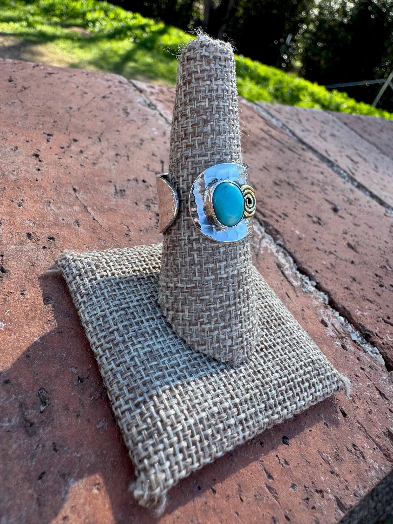 Paige Wallace Turquoise & Sterling Silver Adjustable Ring