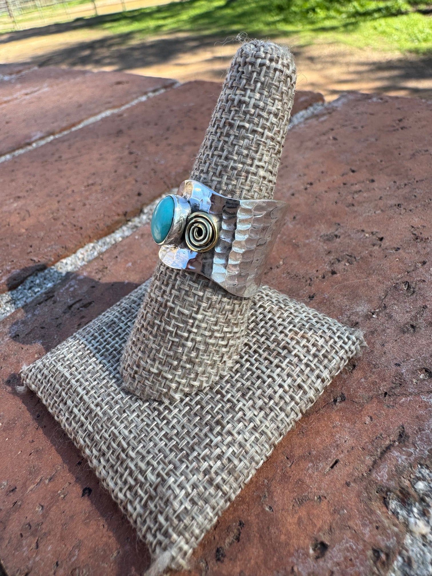 Paige Wallace Turquoise & Sterling Silver Adjustable Ring