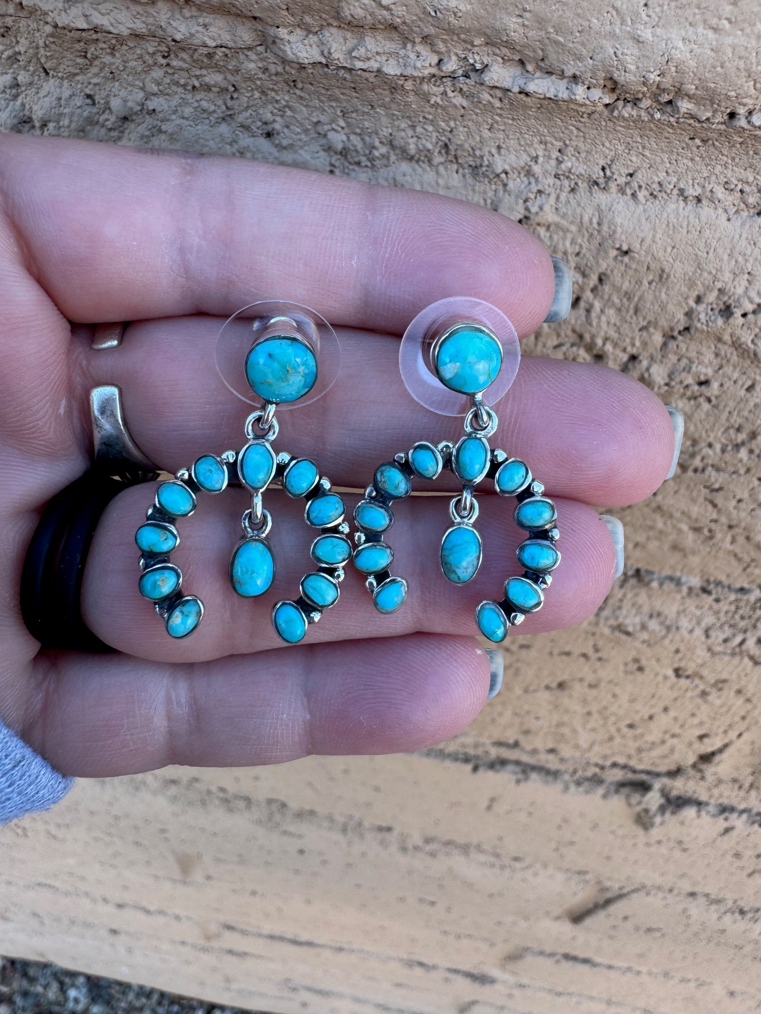 Paige Wallace Sterling Silver & Turquoise Naja Stud Earrings