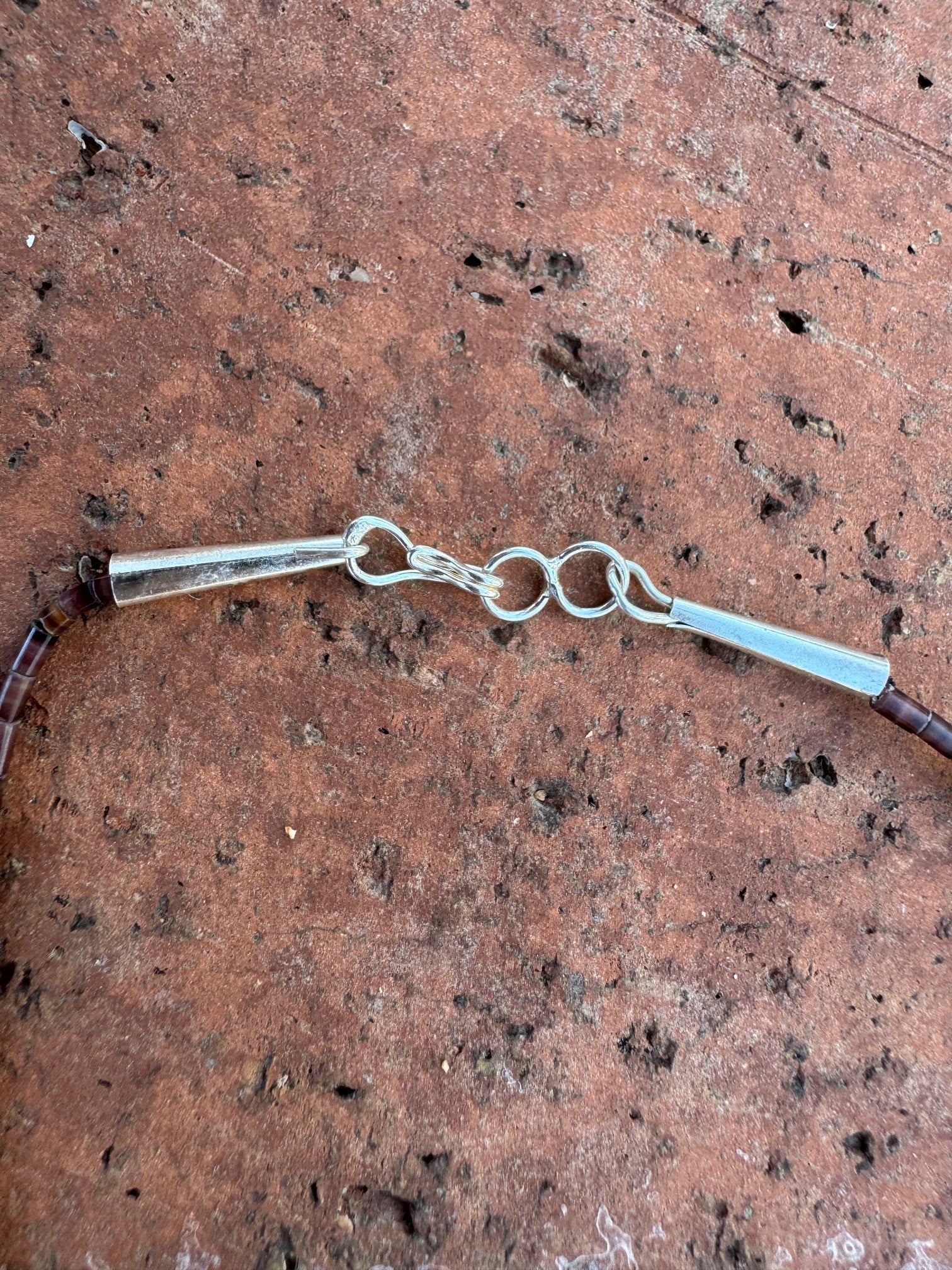 Handcrafted Sterling Silver & Beaded Fetish Necklace 30"