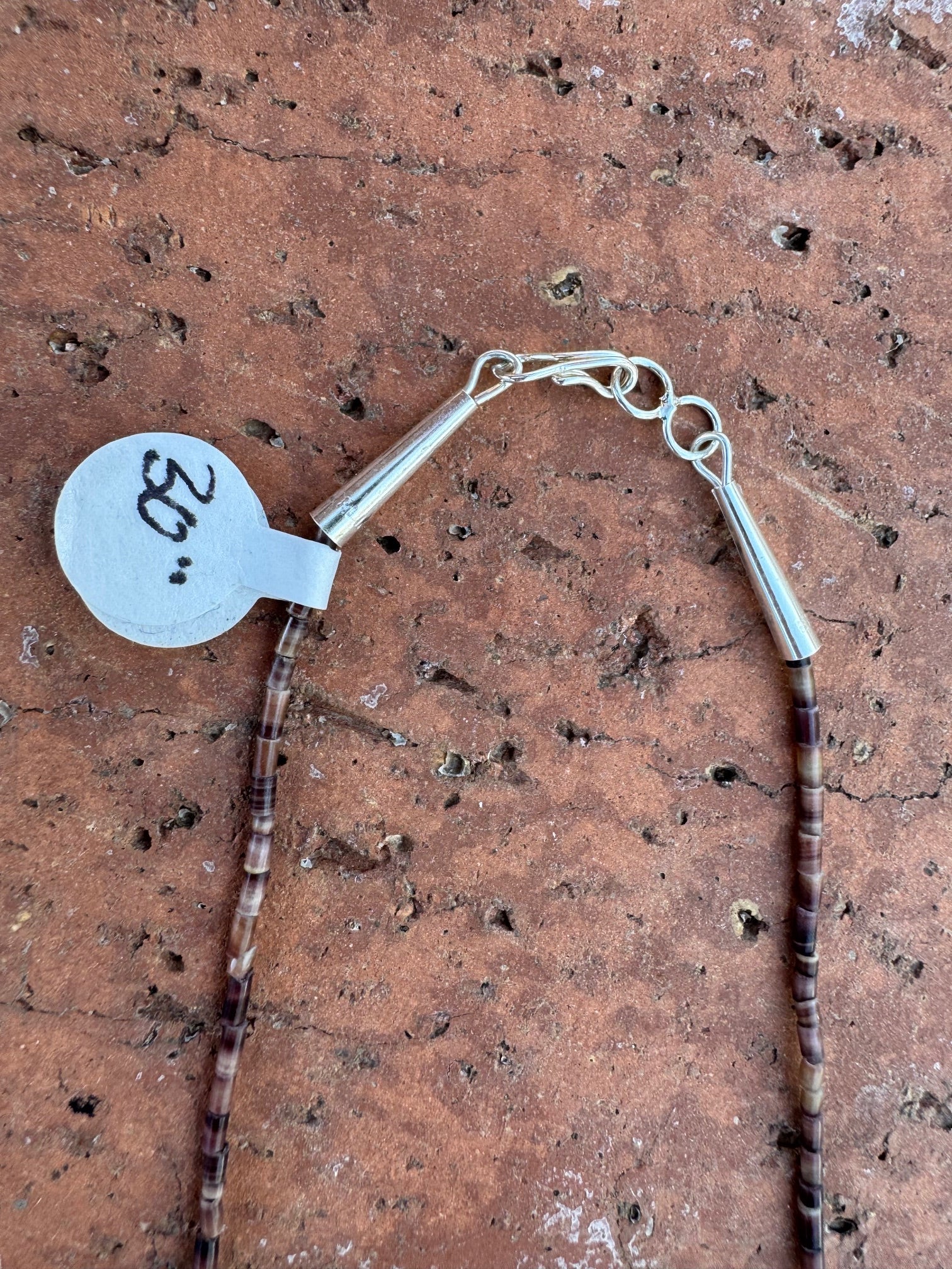 Handcrafted Sterling Silver & Beaded Fetish Necklace 30"