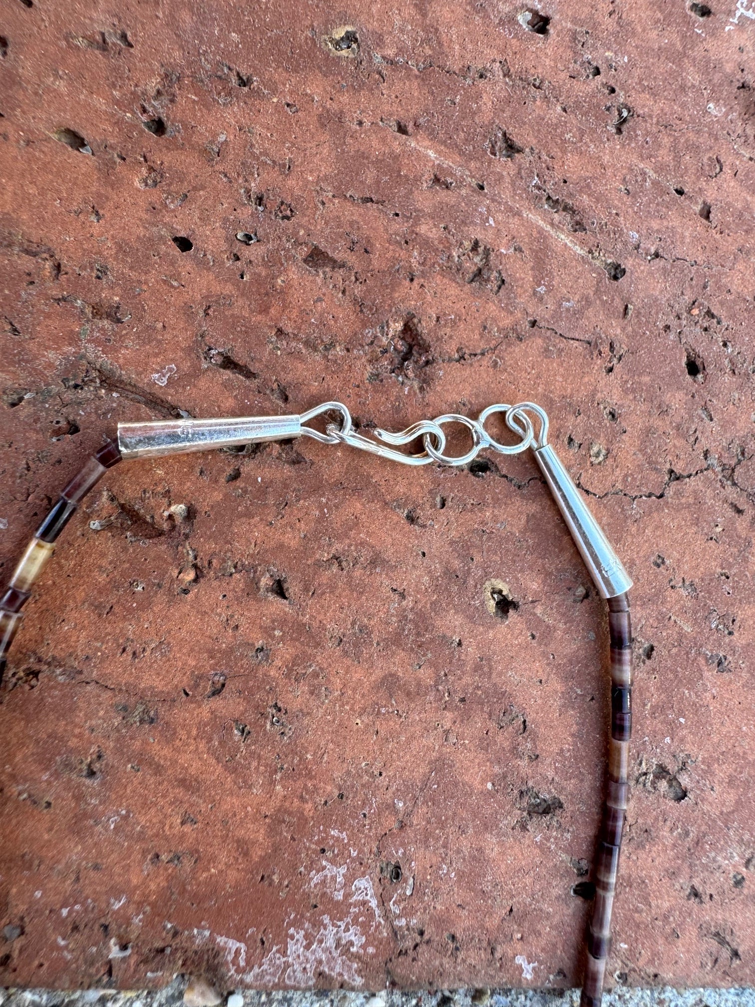 Handcrafted Sterling Silver & Beaded Fetish Necklace 30"