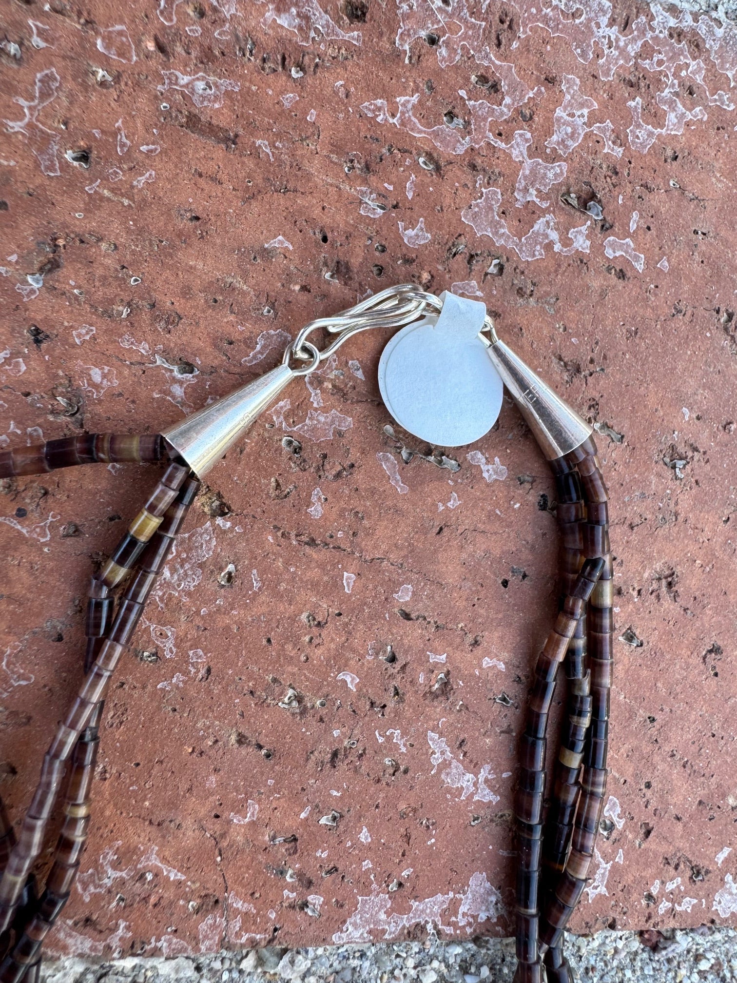 Handcrafted Sterling Silver & Beaded Fetish 3 strand Necklace 30"