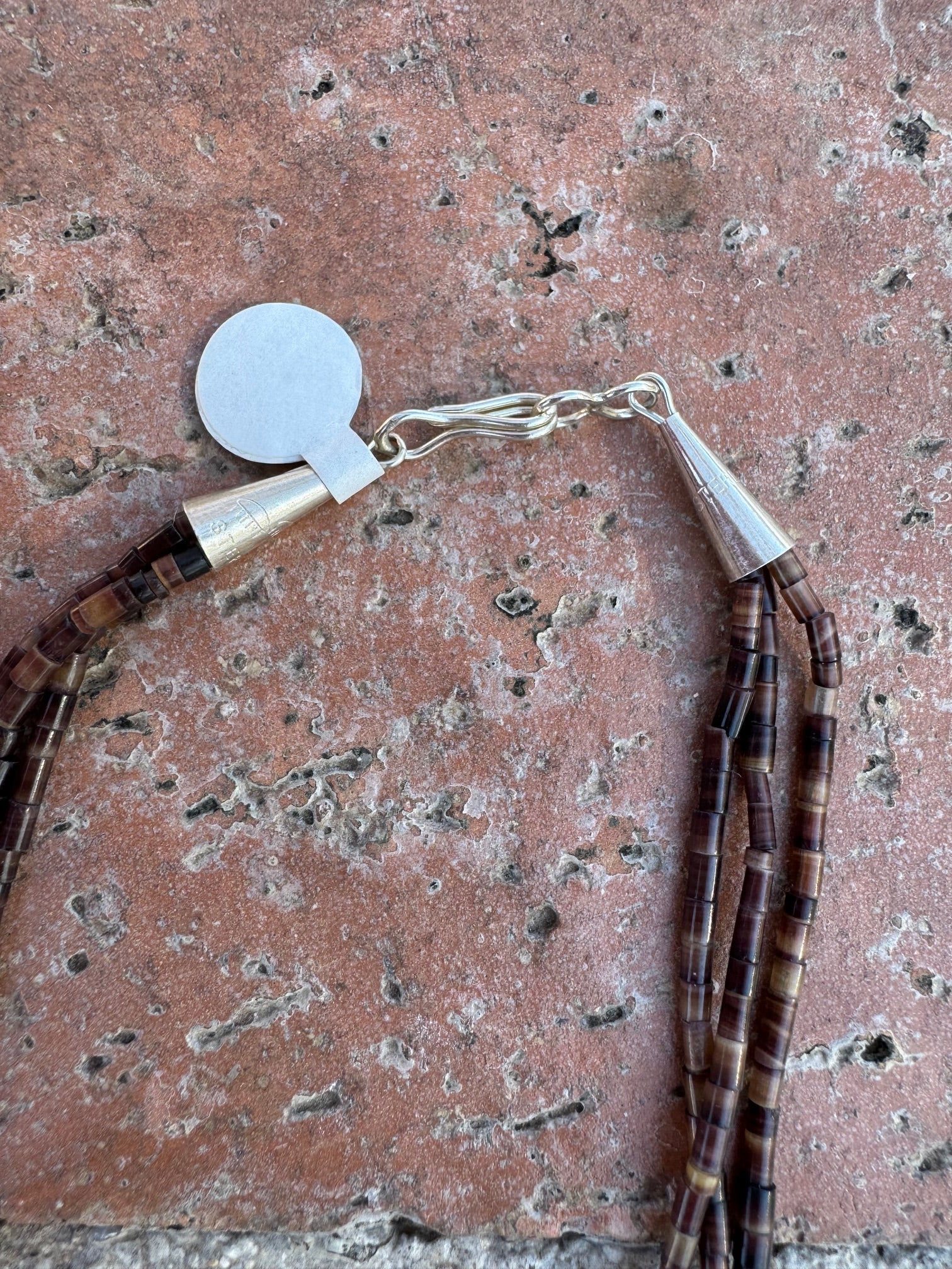 Handcrafted Sterling Silver & Beaded Fetish 3 strand Necklace 30"