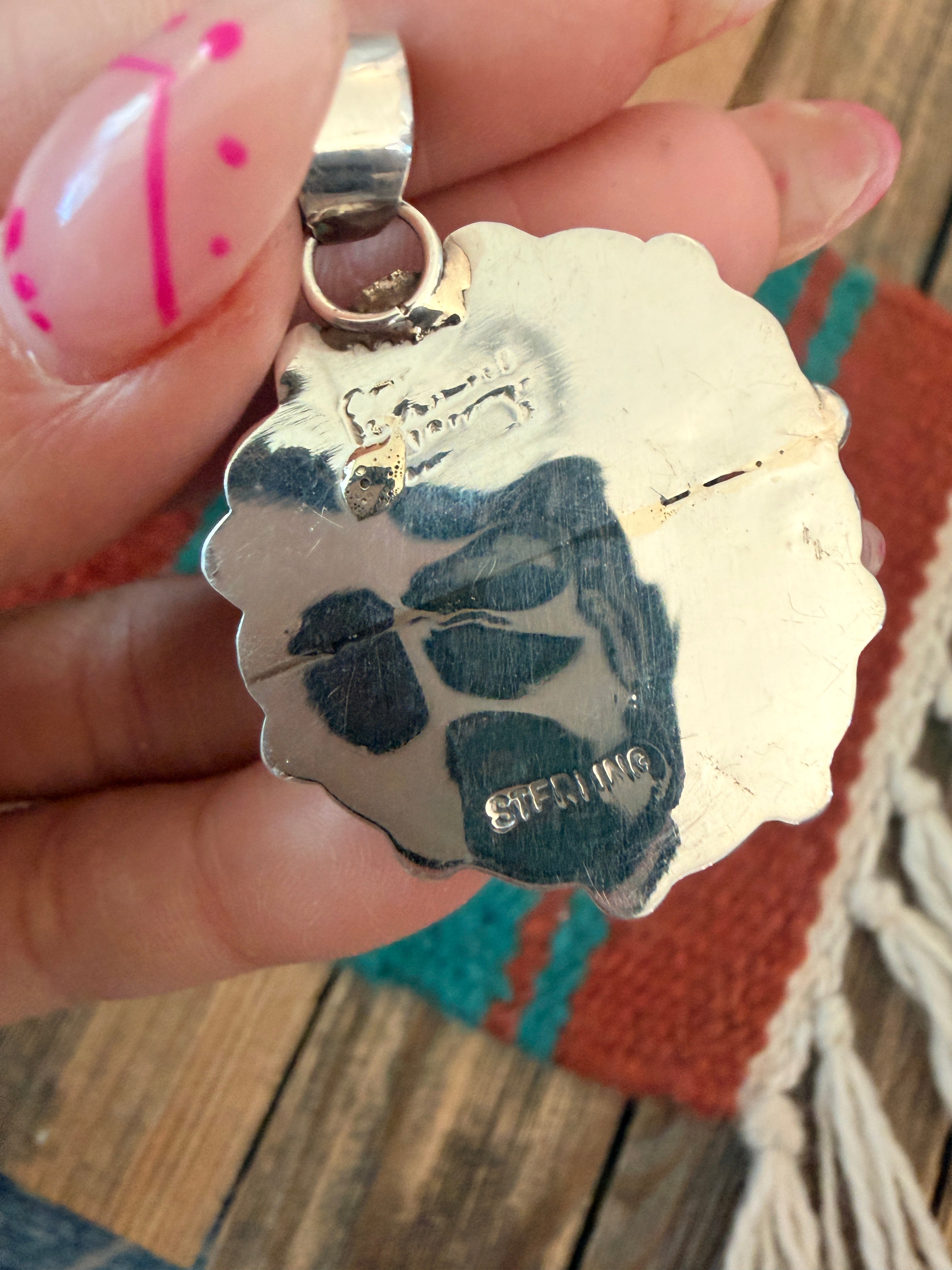 Handcrafted Sterling Silver & Queen Pink Conch Heart Pendant by Robert Shakey