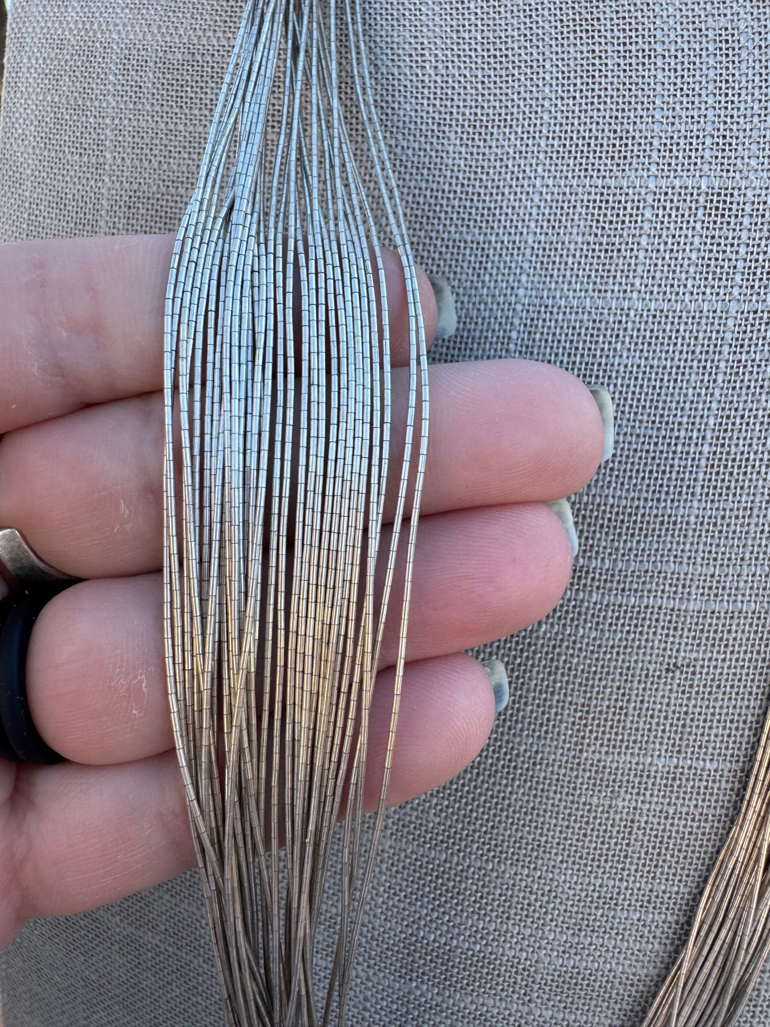 Handmade Liquid Silver Sterling Silver 20 Strand Necklace 24"