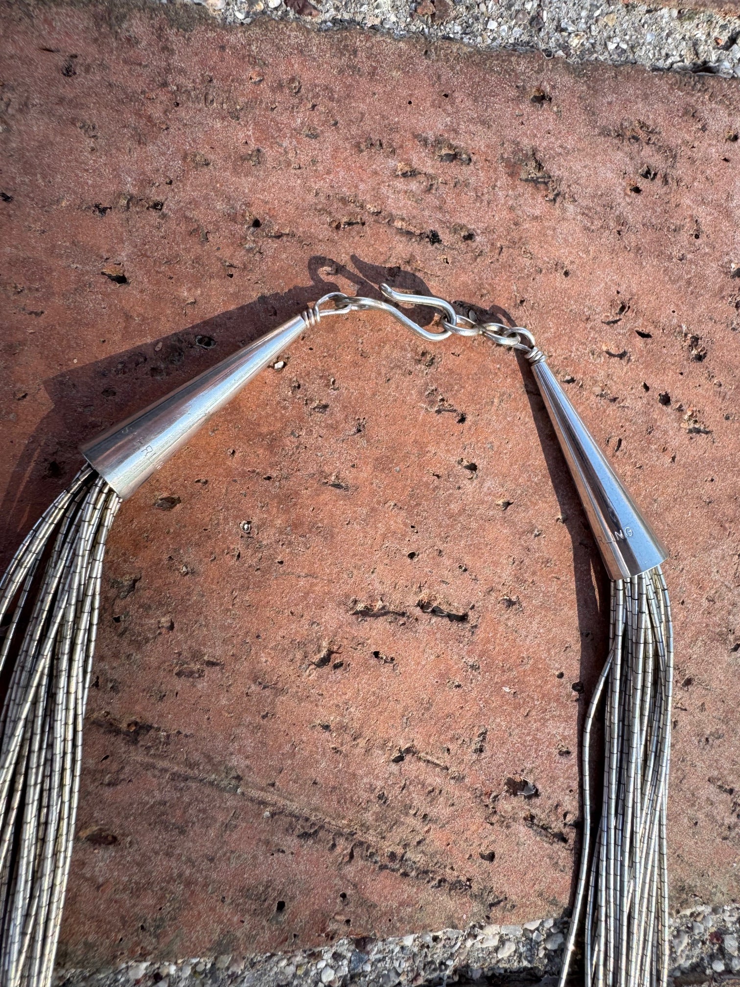 Handmade Liquid Silver Sterling Silver 30 Strand Necklace 30"