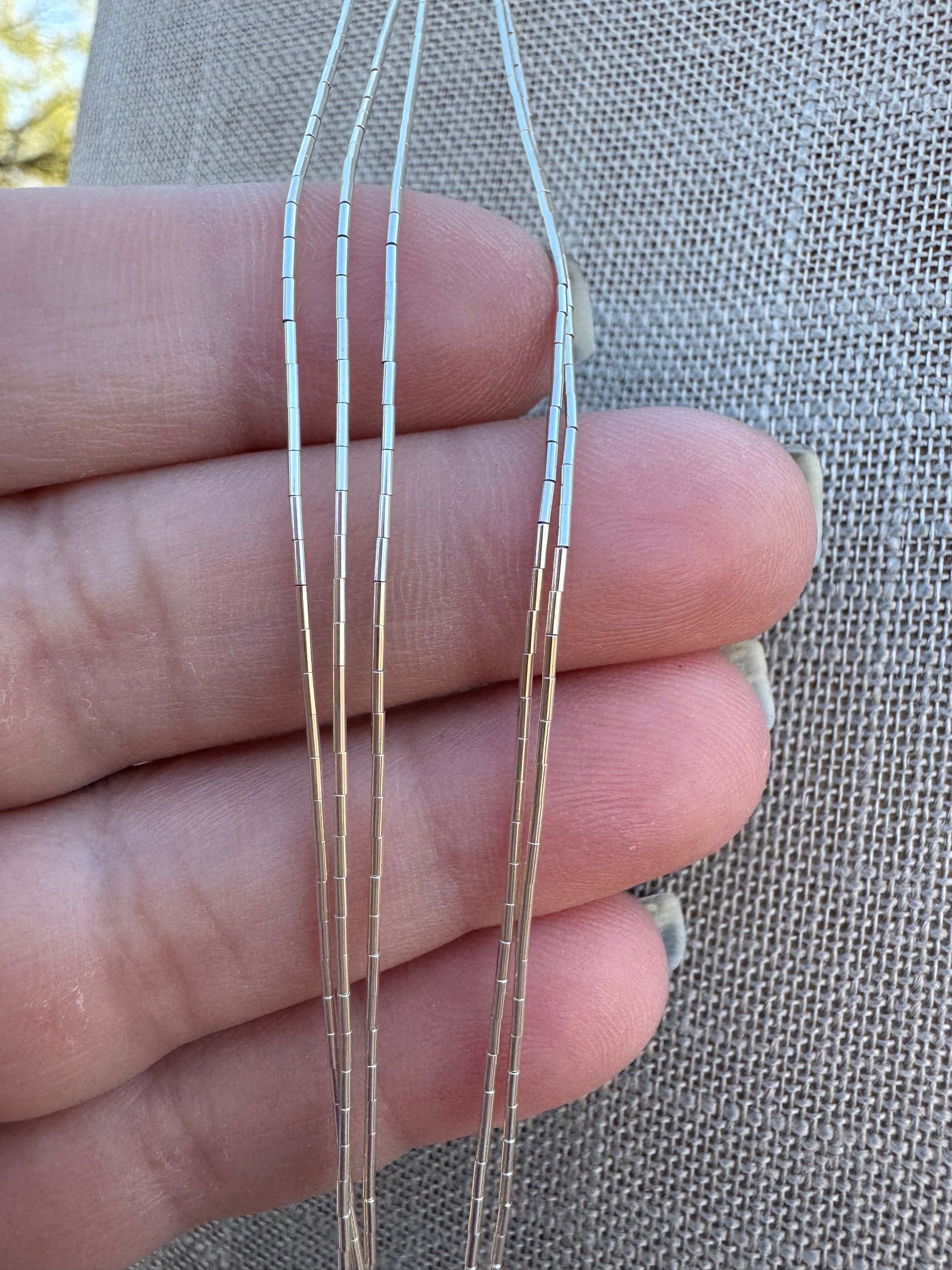 Handmade Liquid Silver Sterling Silver 5 Strand Necklace 30"