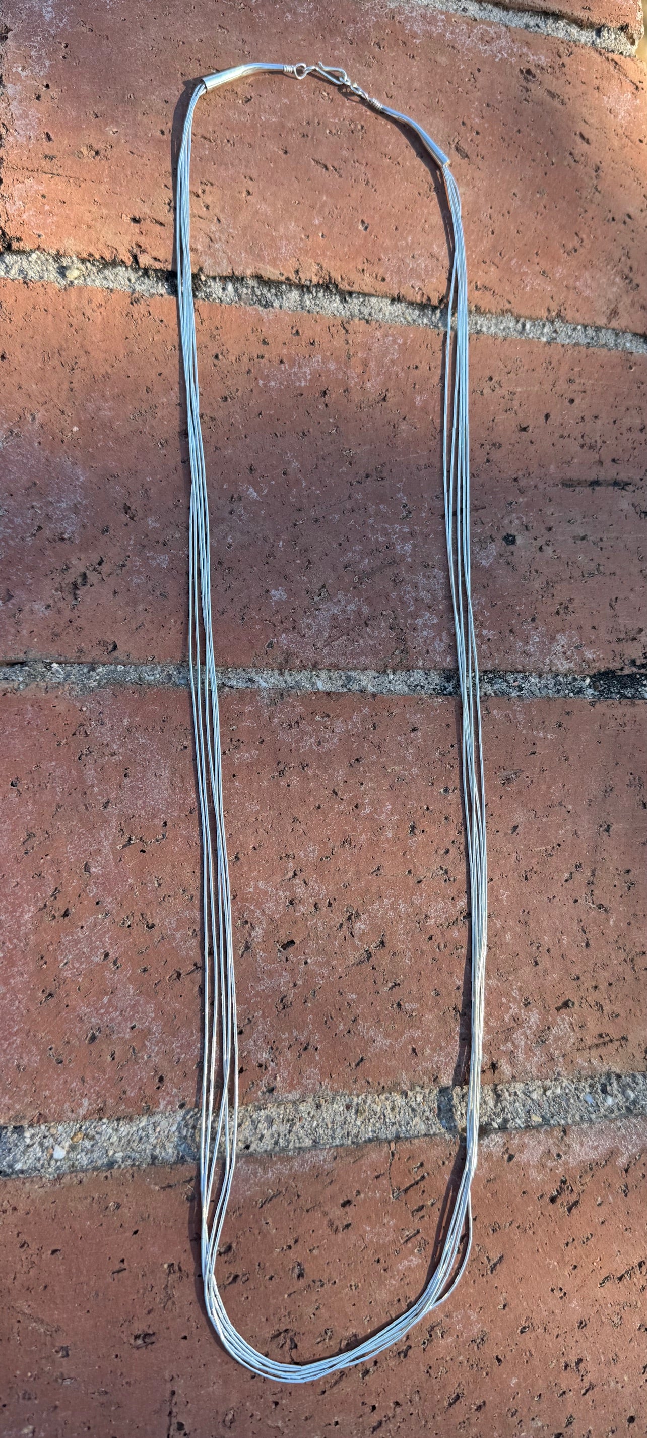 Handmade Liquid Silver Sterling Silver 5 Strand Necklace 30"