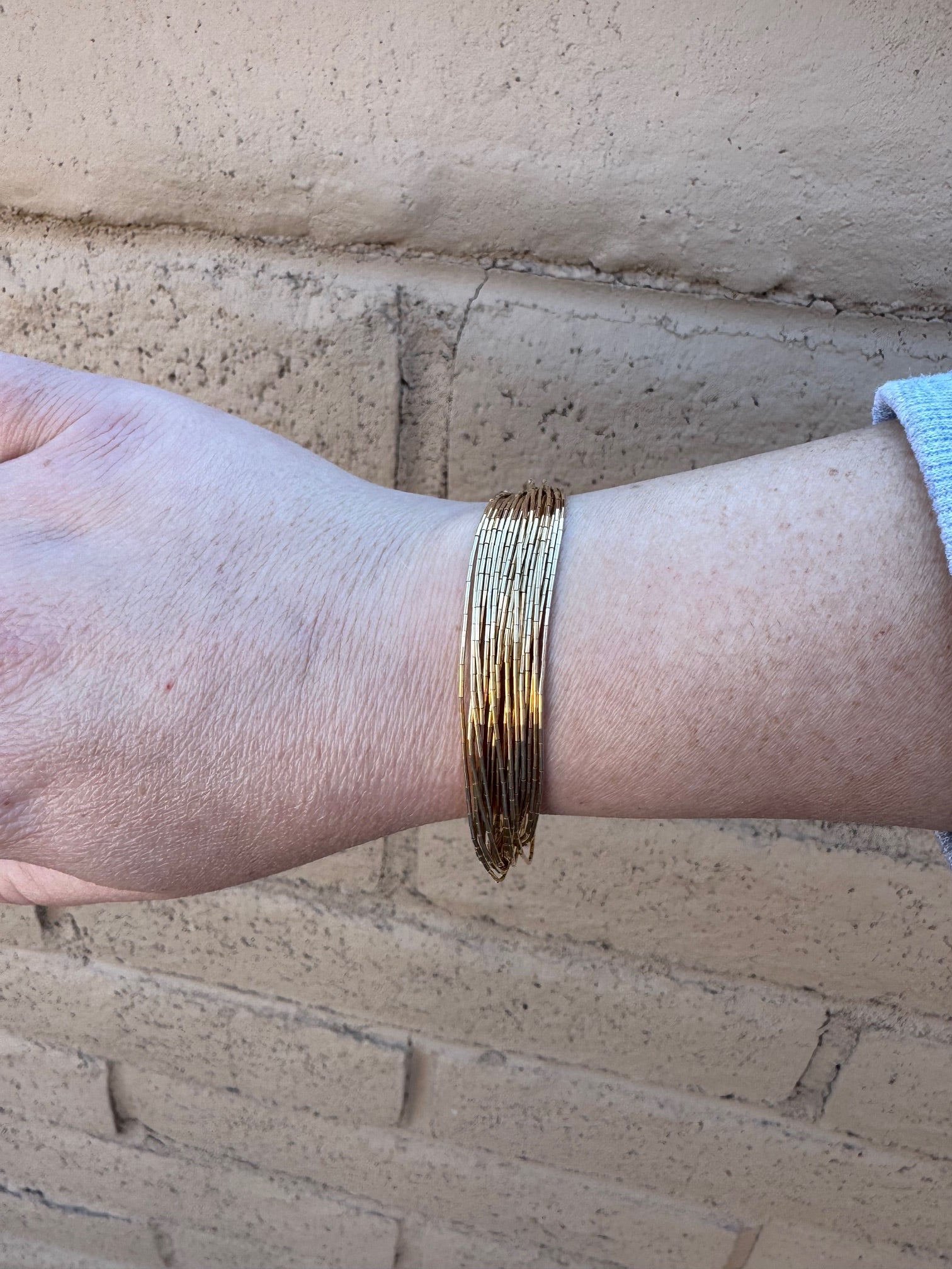 Handmade Liquid Gold 20 Strand Bracelet 7"