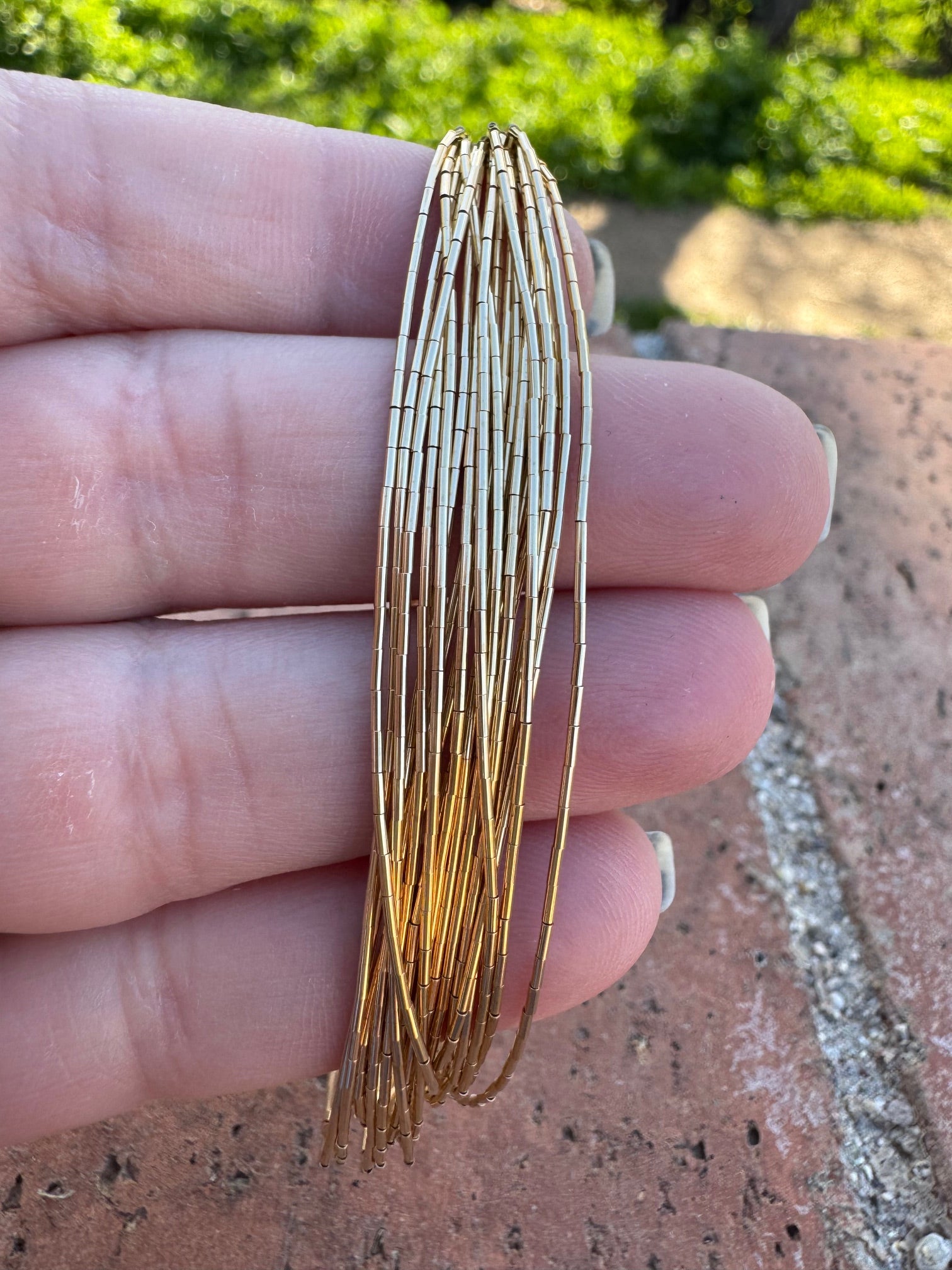 Handmade Liquid Gold 20 Strand Bracelet 7"