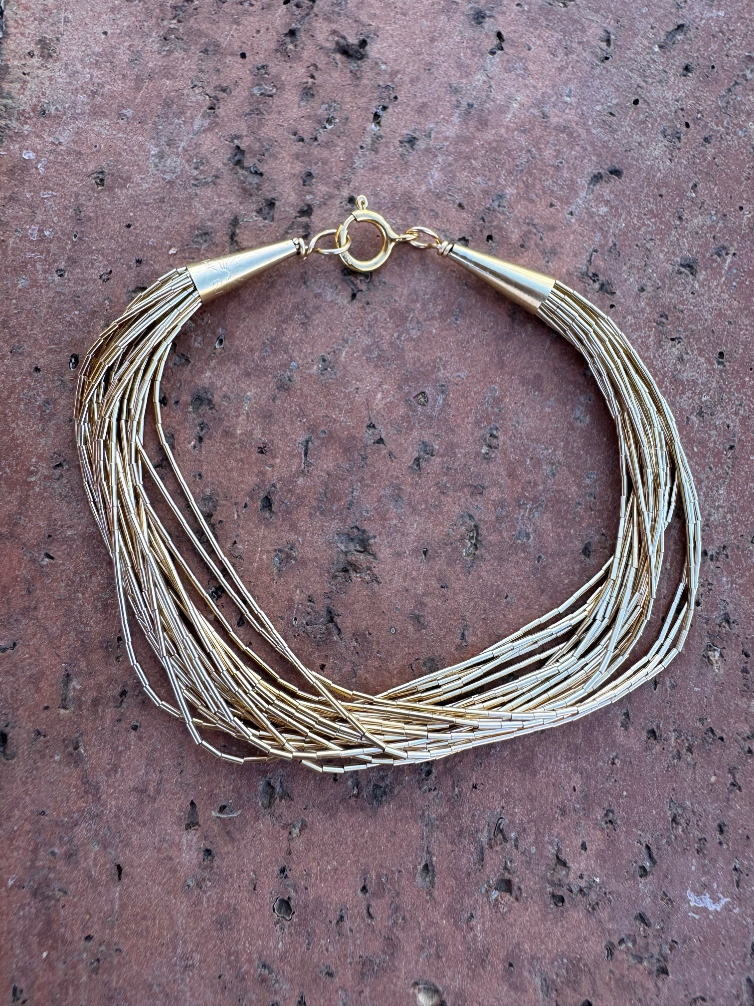 Handmade Liquid Gold 20 Strand Bracelet 7"
