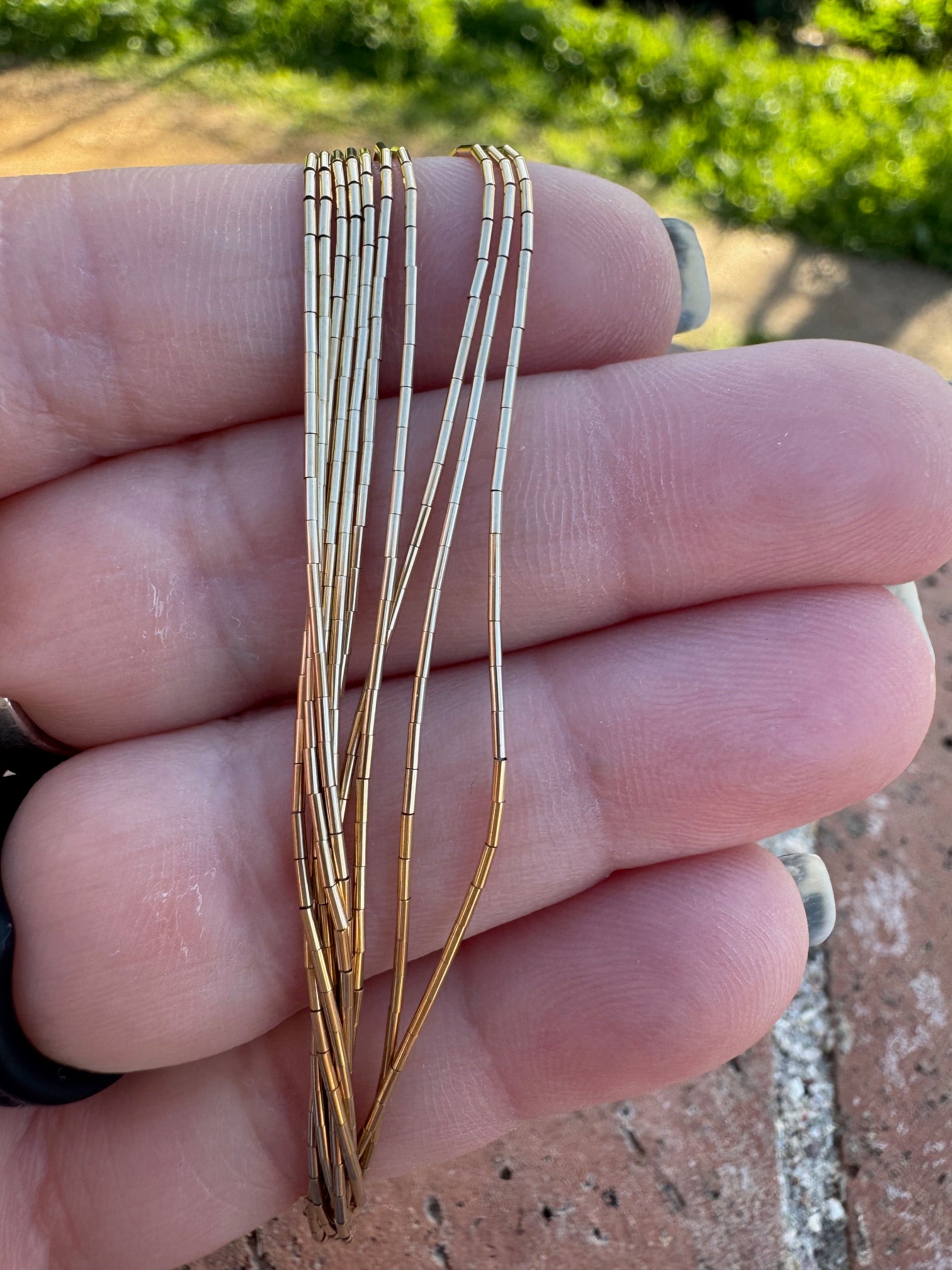 Handmade Liquid Gold 10 Strand Bracelet 7"