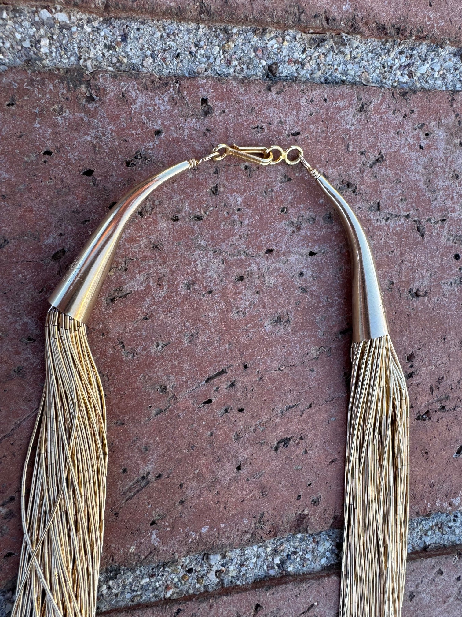 Handmade Liquid Gold 50 Strand Necklace 18"