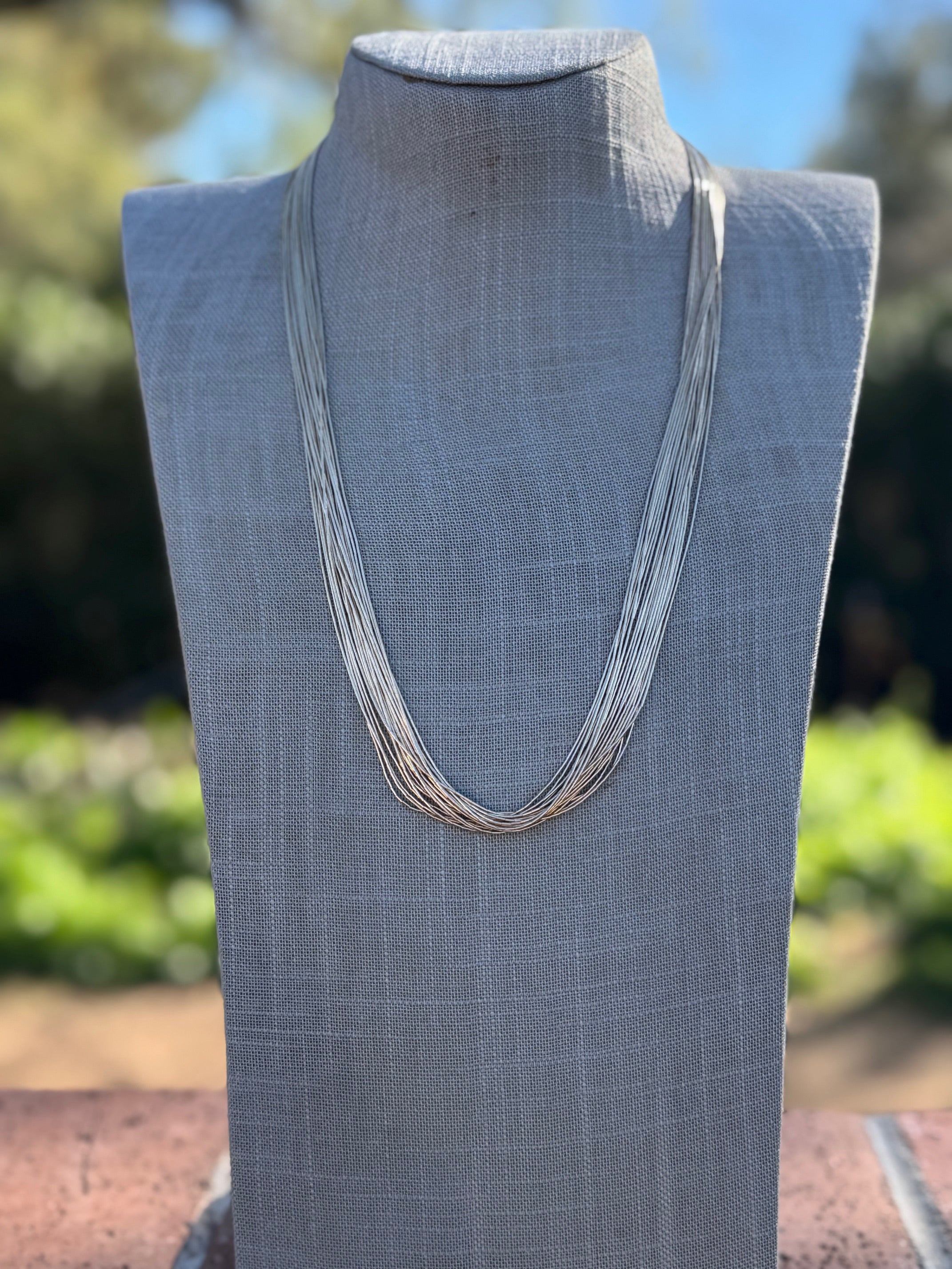 Handmade Liquid Gold 20 Strand Necklace 24"