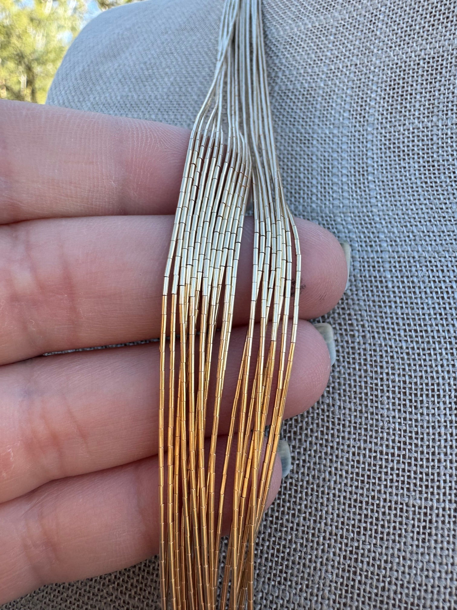 Handmade Liquid Gold 20 Strand Necklace 24"