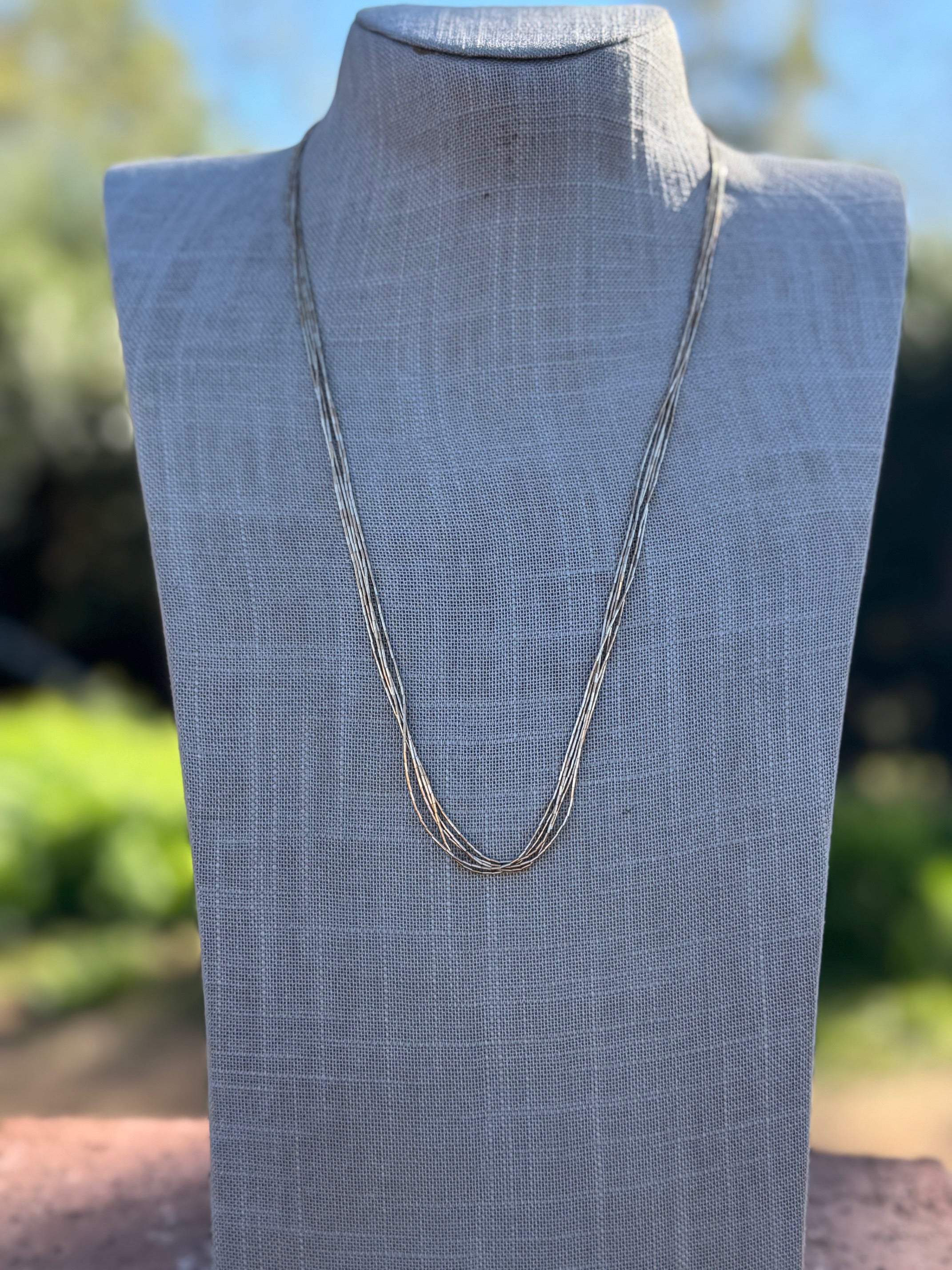 Handmade Liquid Gold 5 Strand Necklace 24"