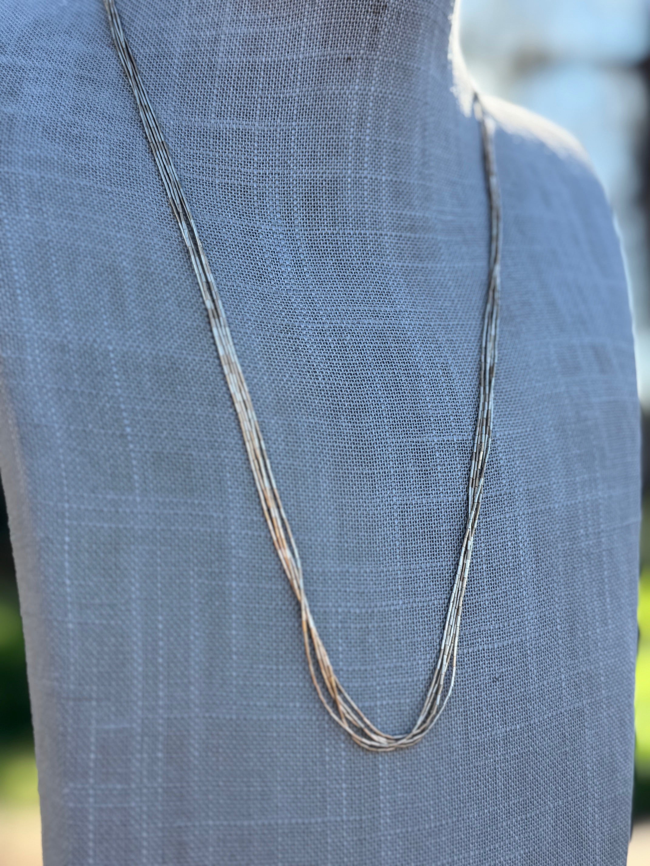 Handmade Liquid Gold 5 Strand Necklace 24"