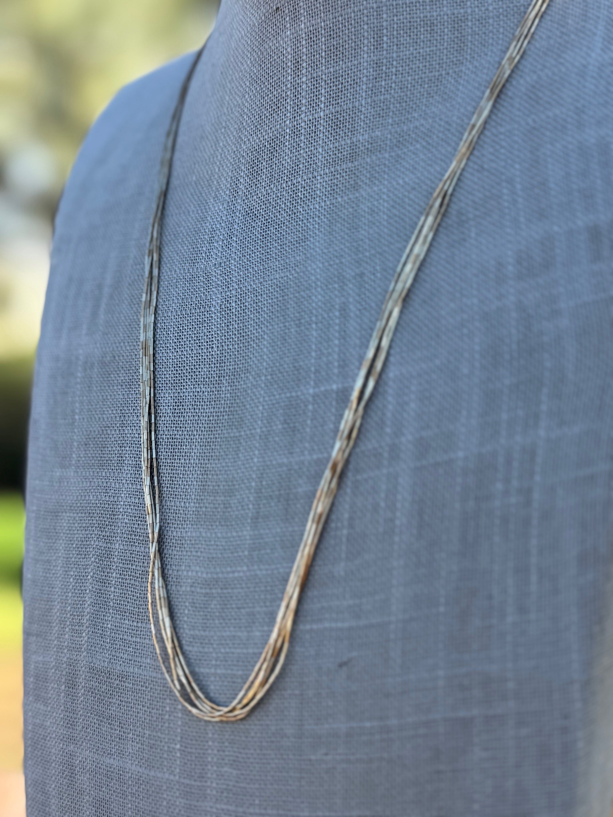 Handmade Liquid Gold 5 Strand Necklace 24"