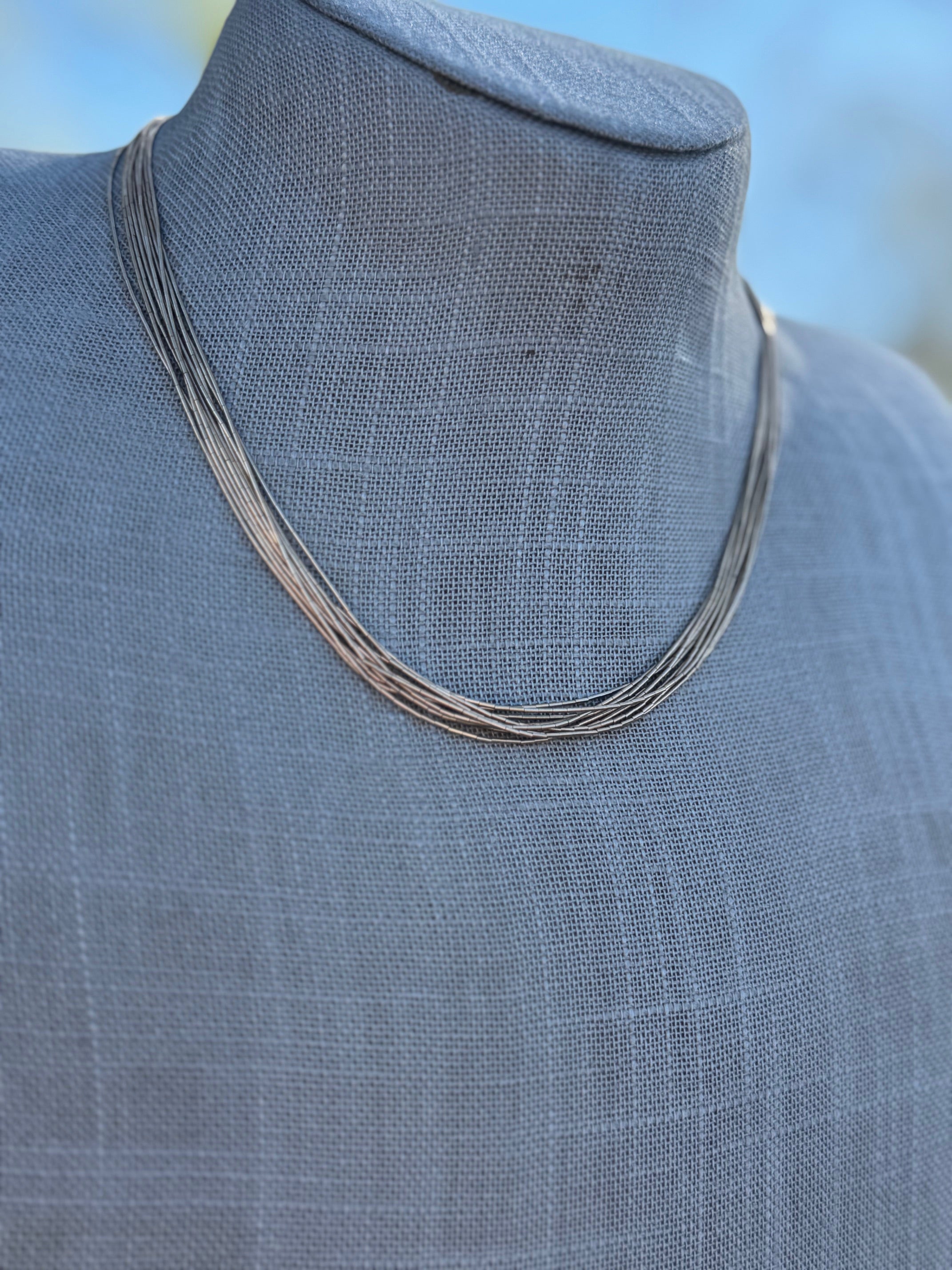 Handmade Liquid Gold 10 Strand Necklace 16"