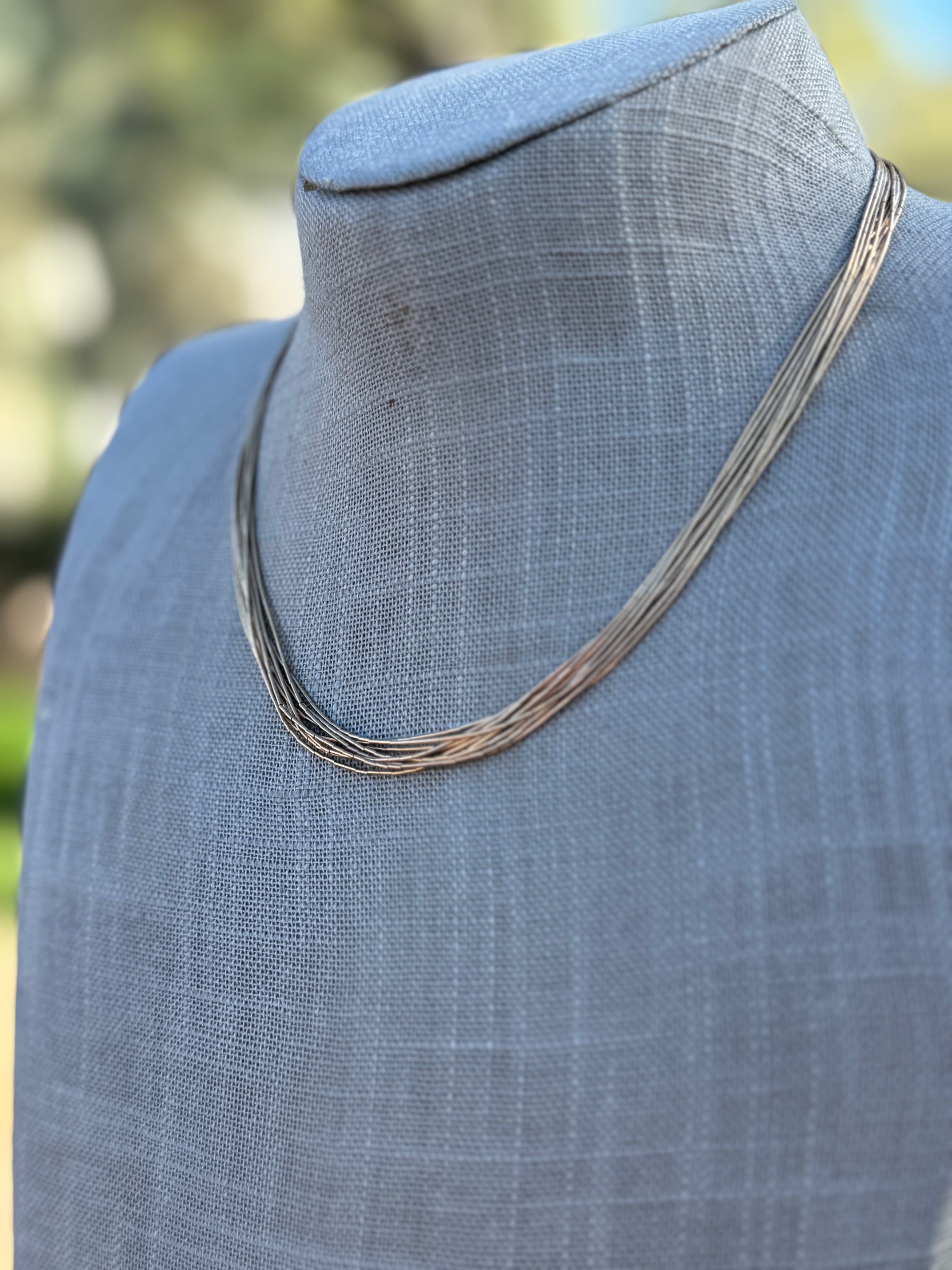 Handmade Liquid Gold 10 Strand Necklace 16"
