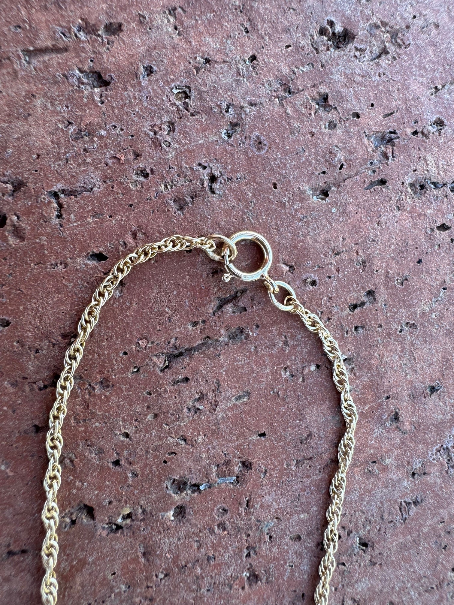 Handmade Gold Filled Over Sterling Silver & Turquoise Inlay Pendant Necklace 16"