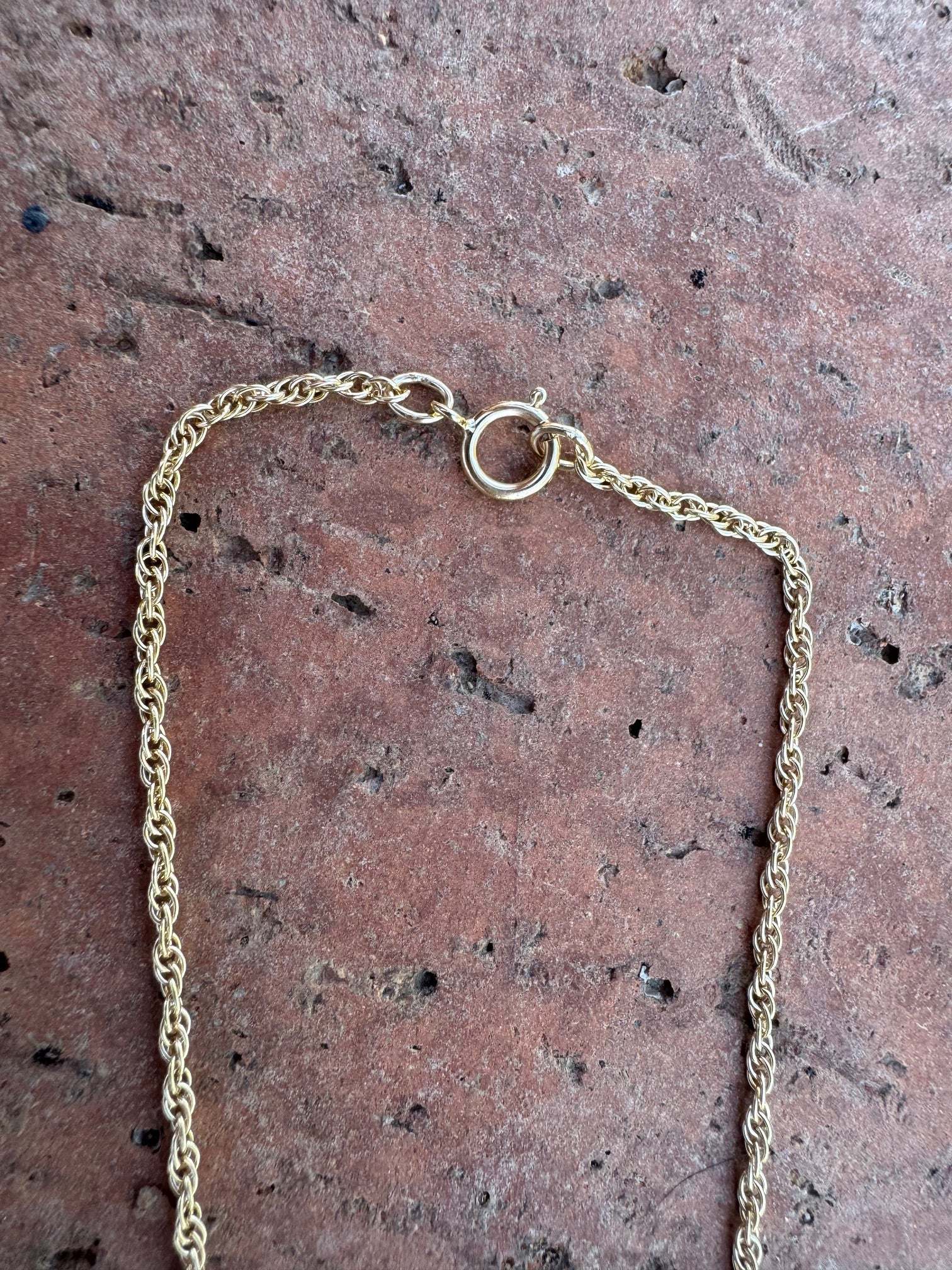 Handmade Gold Filled Over Sterling Silver & Turquoise Inlay Pendant Necklace 16"