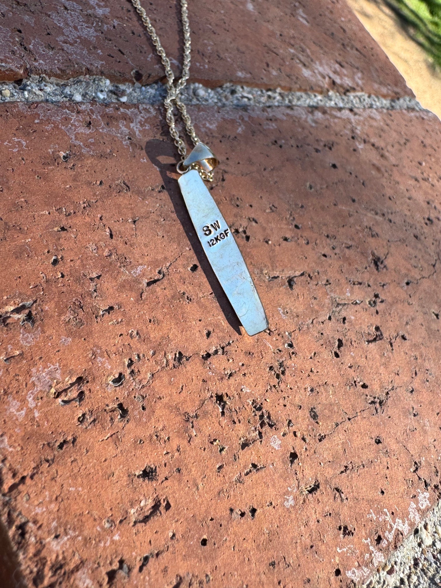 Handmade Gold Filled Over Sterling Silver & Multi Stone Inlay Pendant Necklace