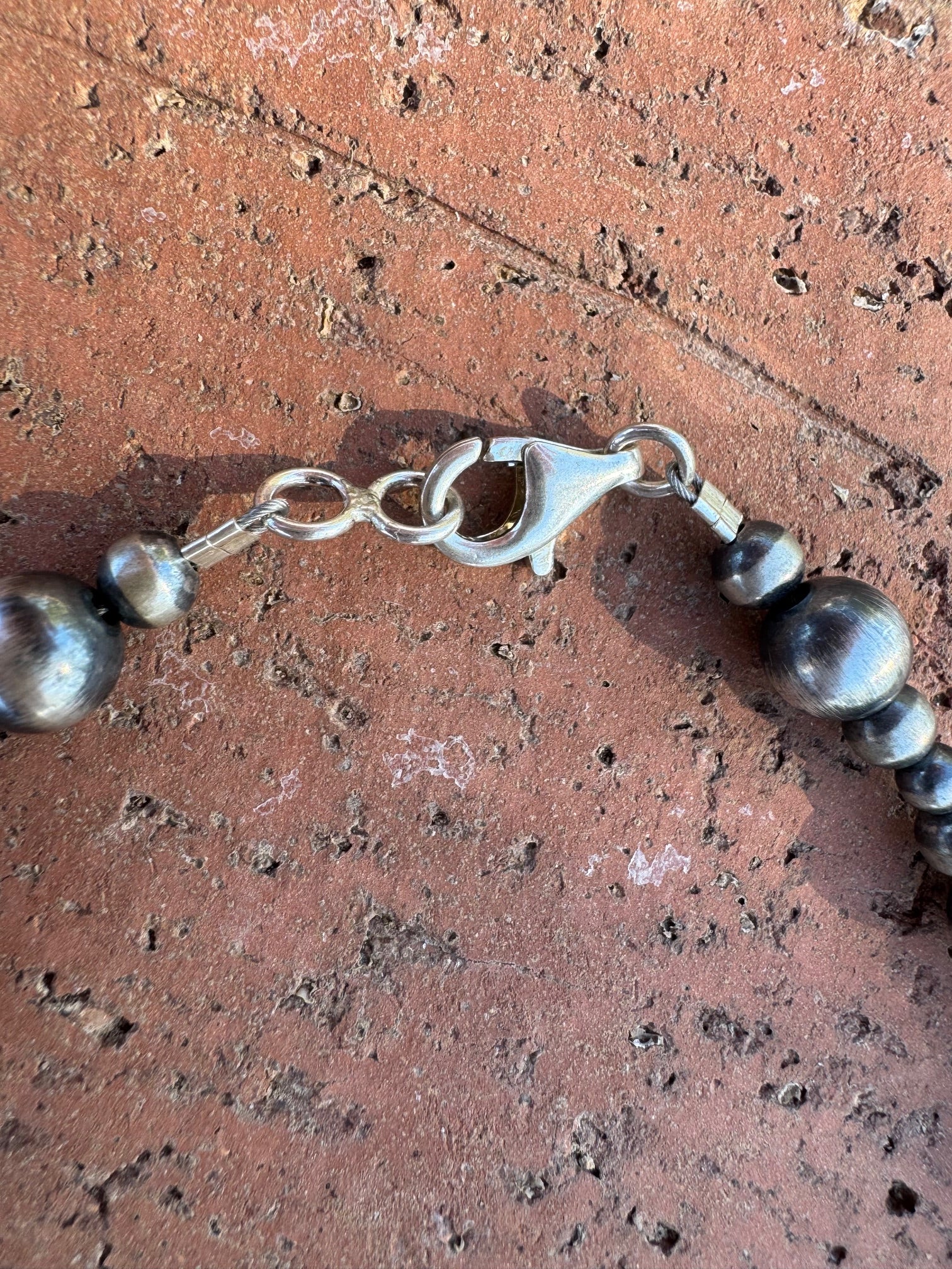 Handmade Sterling Silver Pearl Beaded 4-8mm Necklace 18"