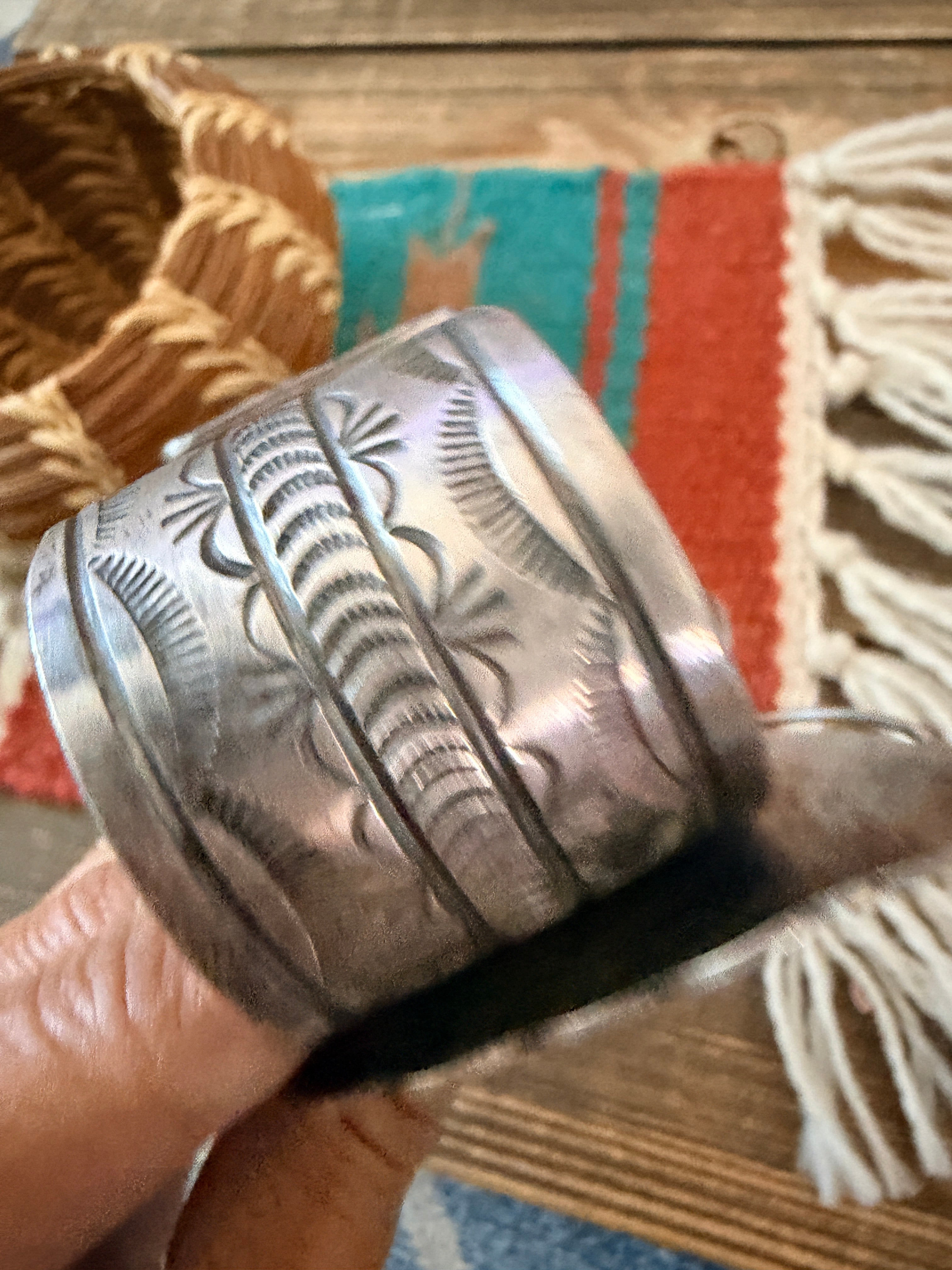 Handcrafted Turquoise & Sterling Silver Butterfly Cuff Bracelet by Bobby Johnson