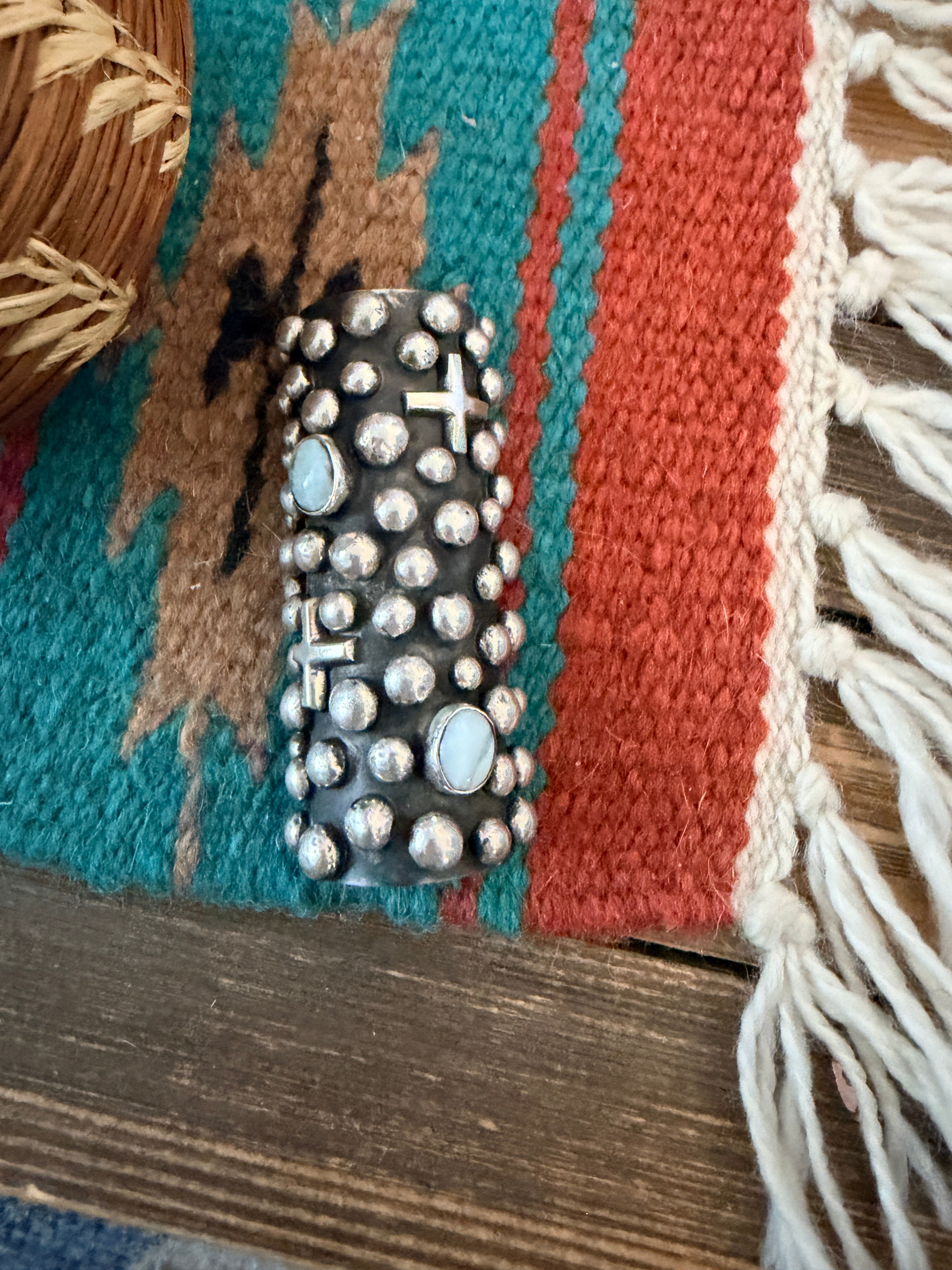 Handcrafted Golden Hills Turquoise & Sterling Silver Hair Pin Barrette by Chimney Butte