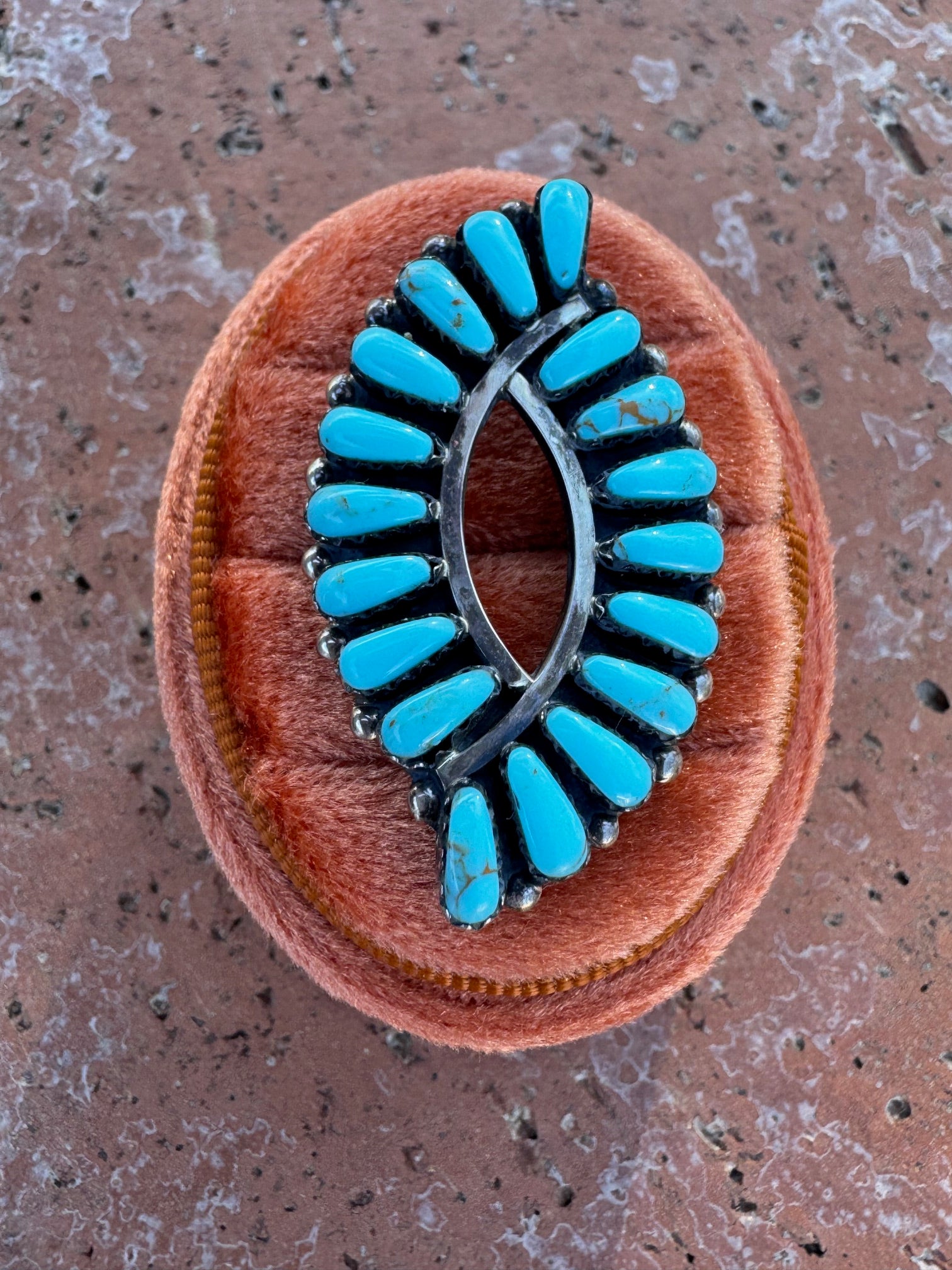 Handcrafted Natural Kingman Turquoise & Sterling Silver Fish Tail Design Ring