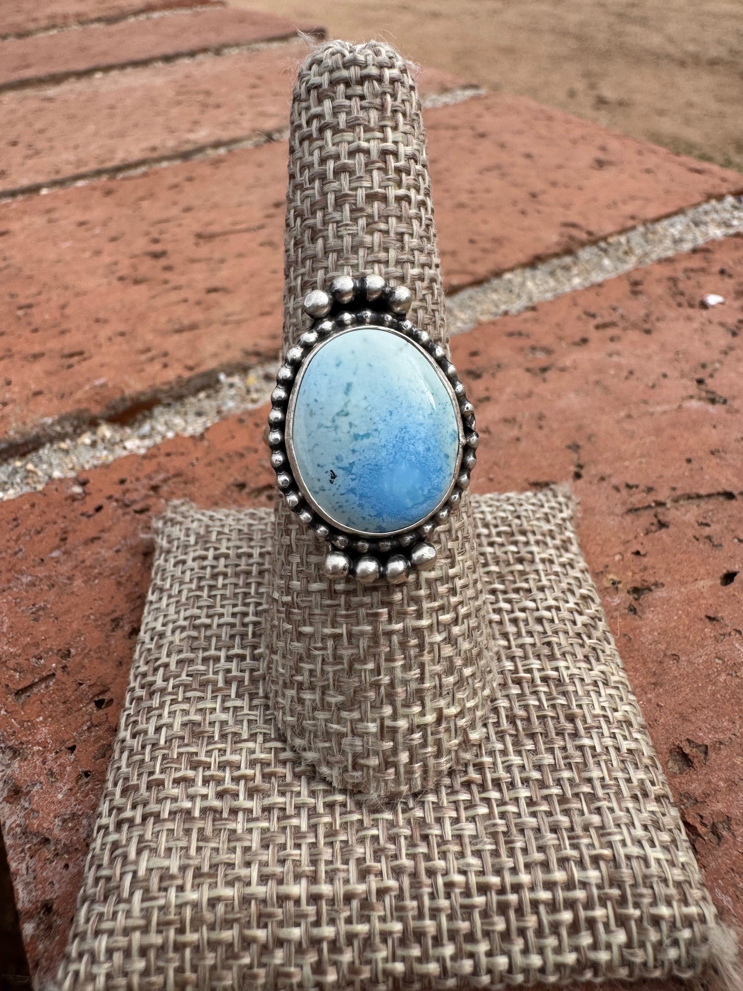 Handcrafted Golden Hills Turquoise & Sterling Silver Ring Size 8