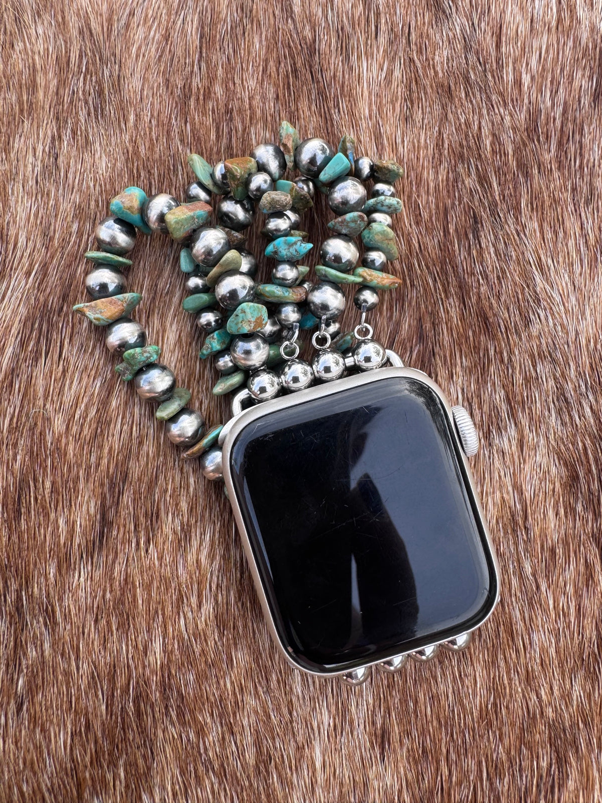 Handmade Royston & Sterling Silver Pearl Stretch 4-6mm Beaded Watch Band 5.5-6"