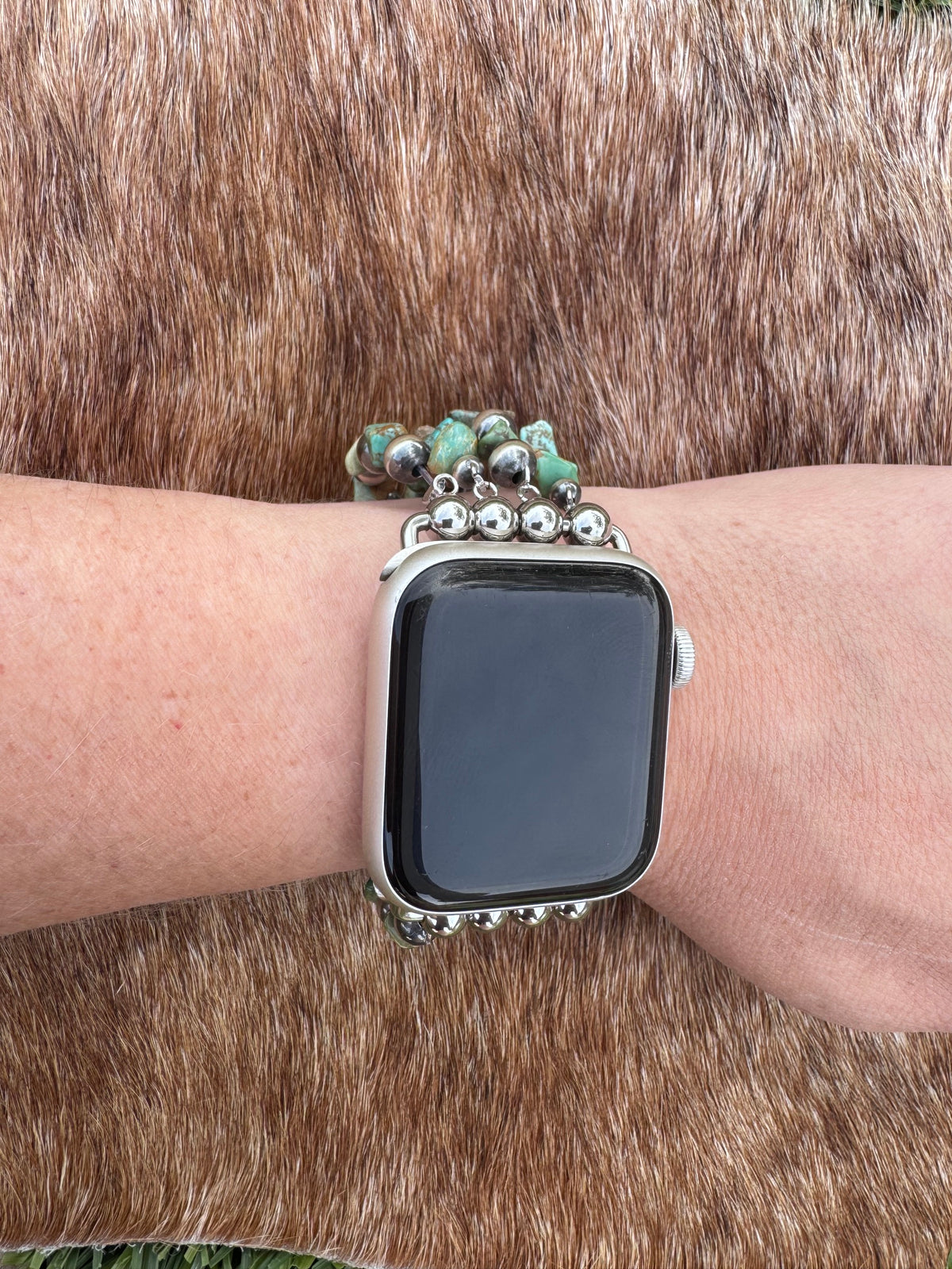 Handmade Royston & Sterling Silver Pearl Stretch 4-6mm Beaded Watch Band 5.5-6"