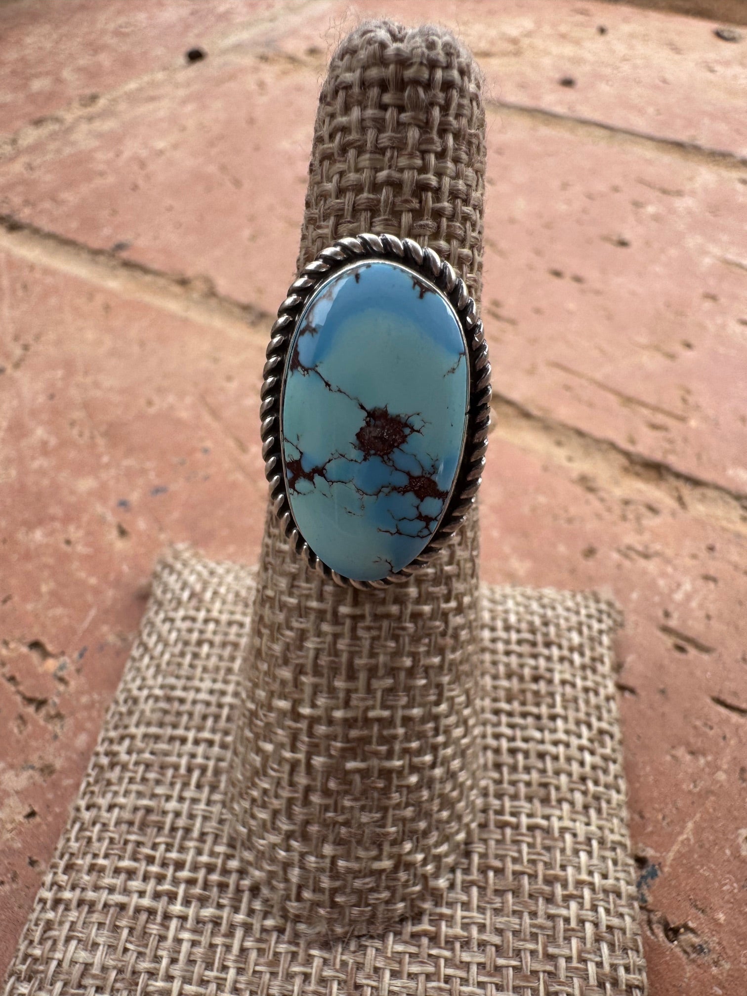 Handcrafted Golden Hills Turquoise & Sterling Silver Ring Size 6