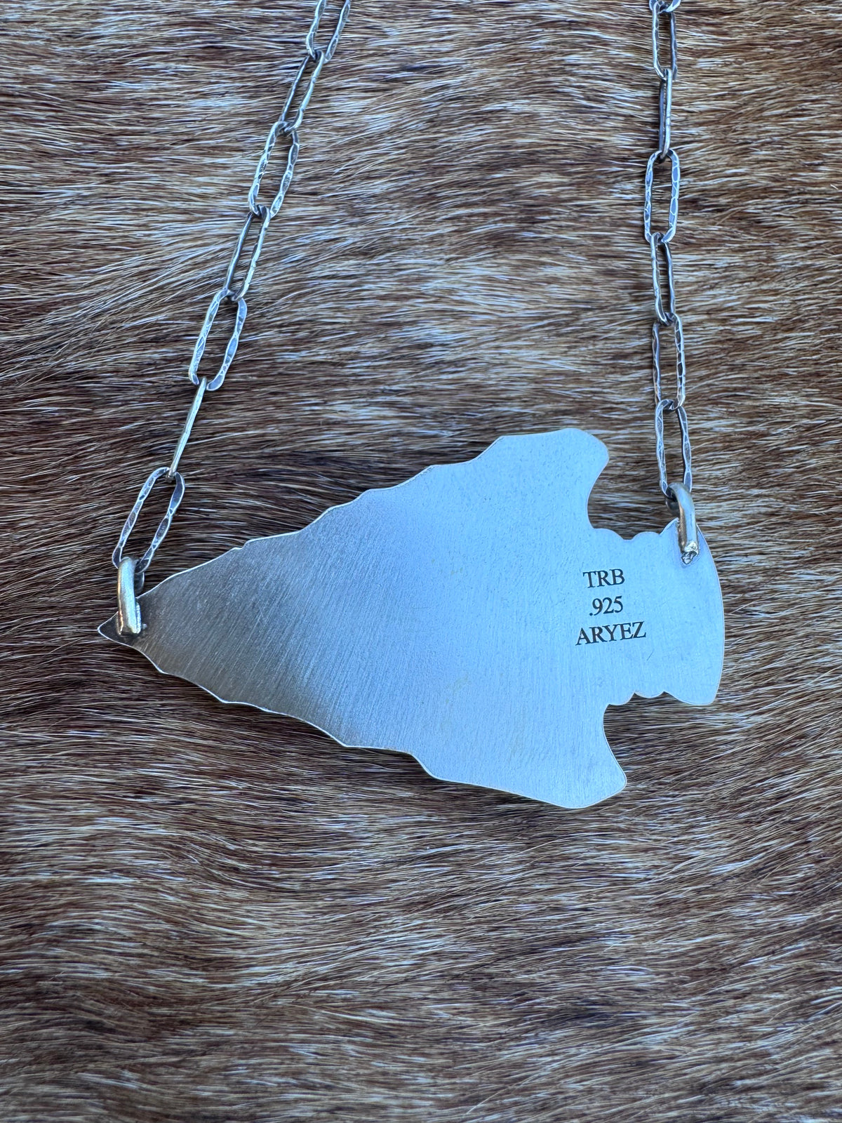 Handmade Sterling Silver & Turquoise Arrowhead 19.75" Necklace by Roaming Buffalo