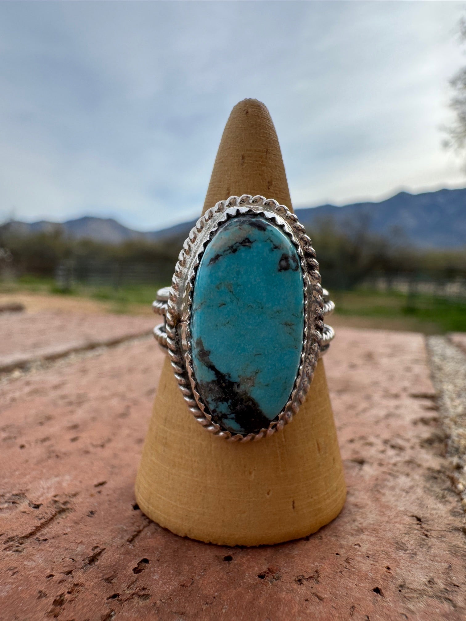 Handcrafted Oval Kingman Turquoise & Sterling Silver Ring