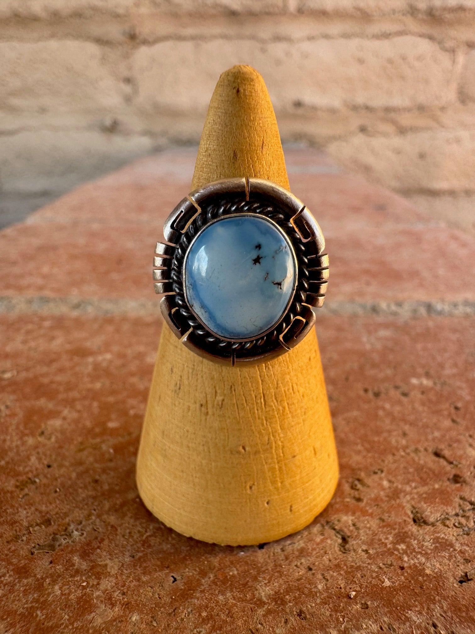 Handcrafted Round Golden Hills Turquoise & Sterling Silver Ring