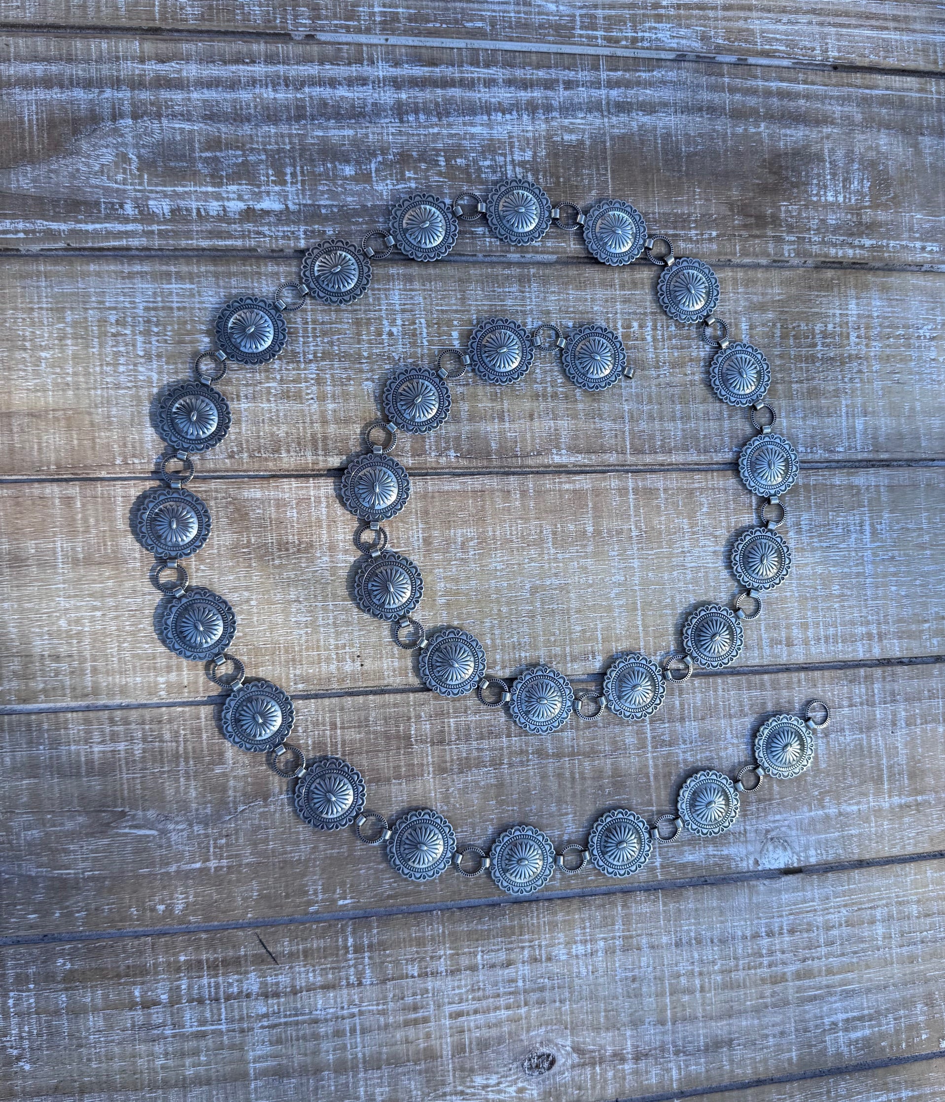 Handmade Nickel Silver Concho Belt 42"