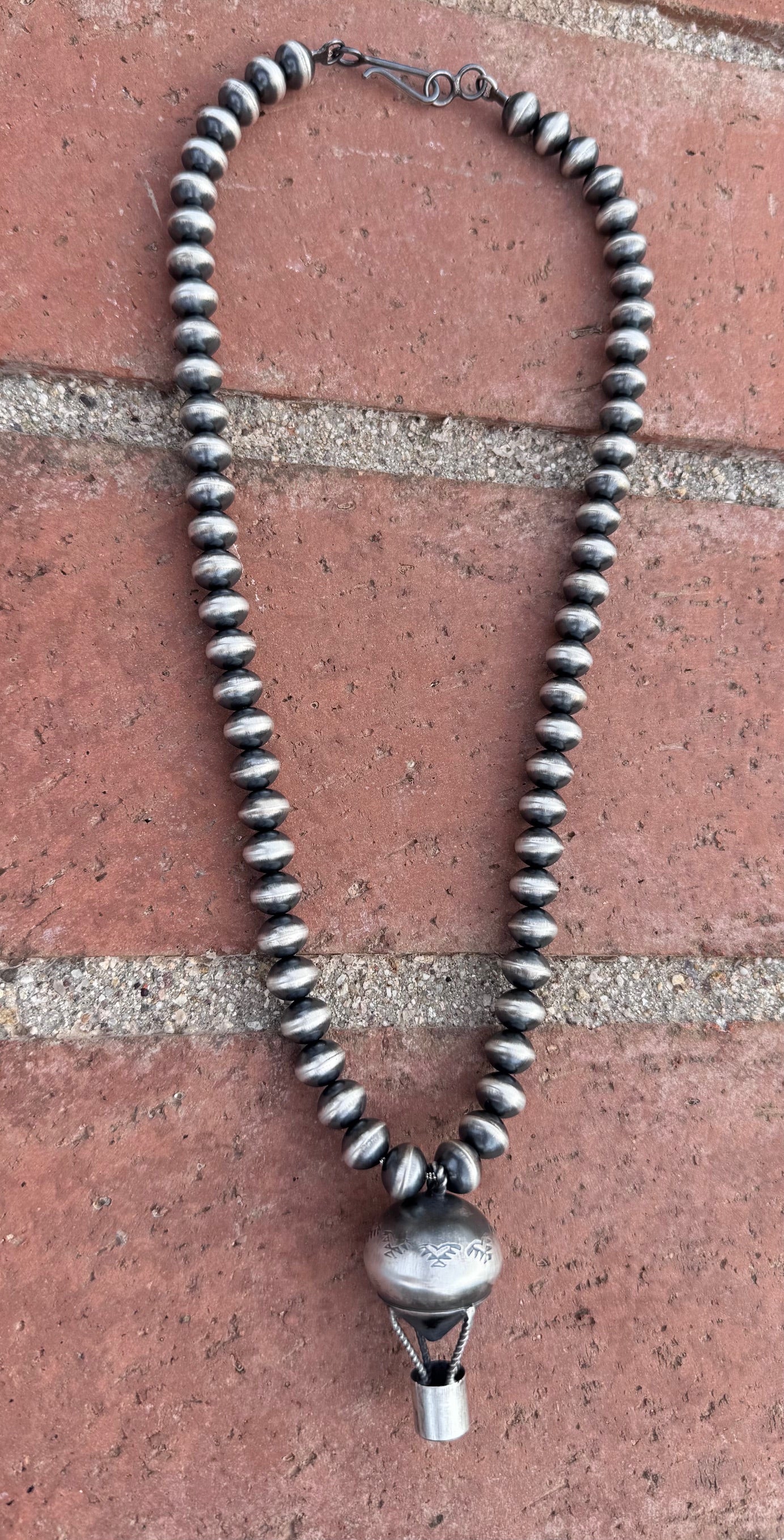 Handcrafted Sterling Silver Pearl Beaded Hot Air Balloon Necklace 22"