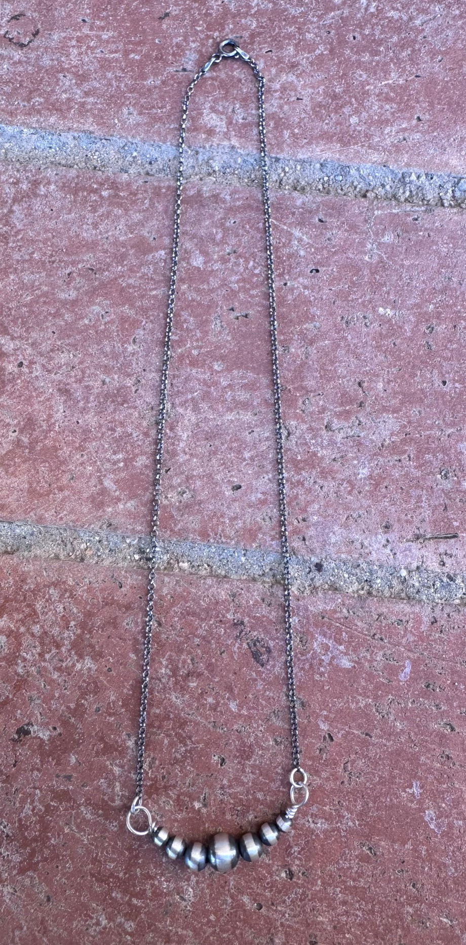 Handcrafted Sterling Silver Pearl 4-8mm Beaded Chain Necklace 18"