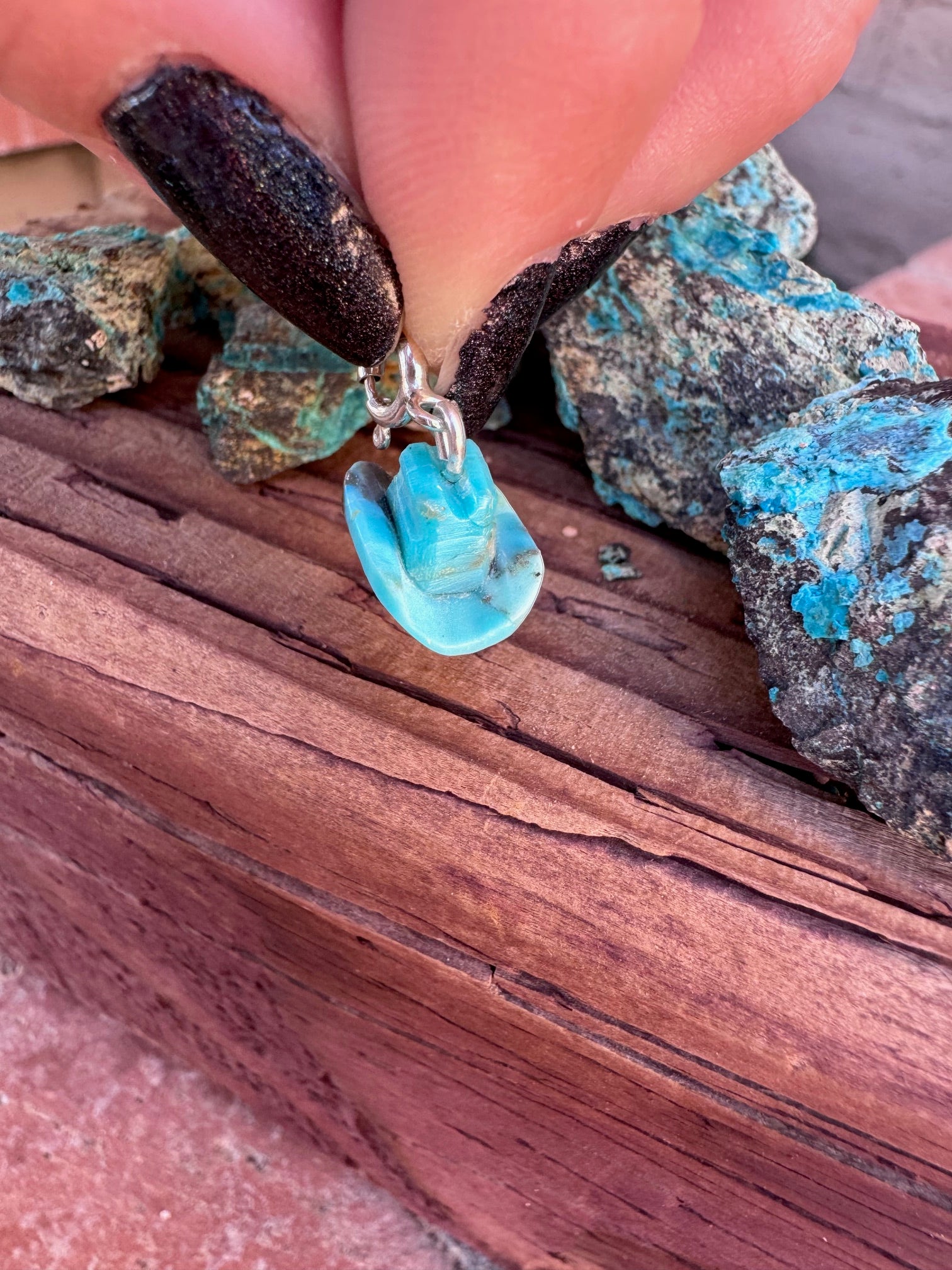 Handcrafted Turquoise Cowboy Hat Charm