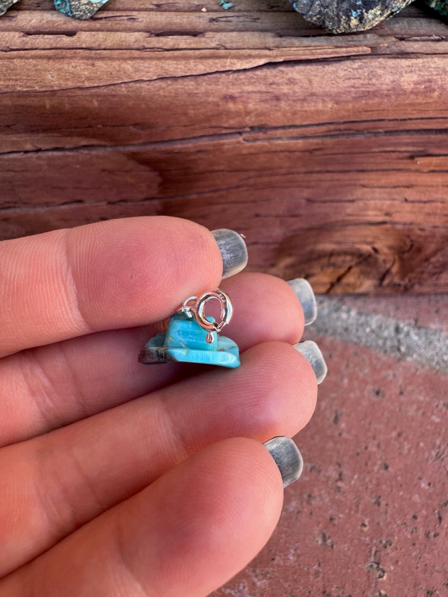 Handcrafted Turquoise Cowboy Hat Charm