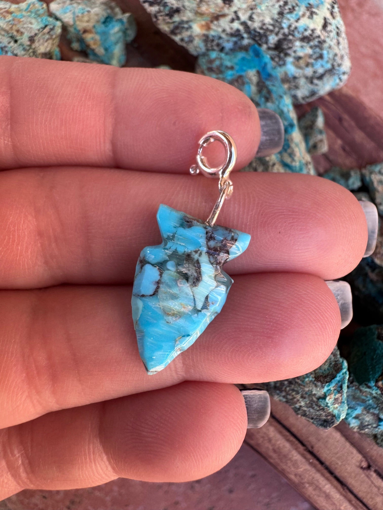 Handcrafted Turquoise Arrowhead Charm