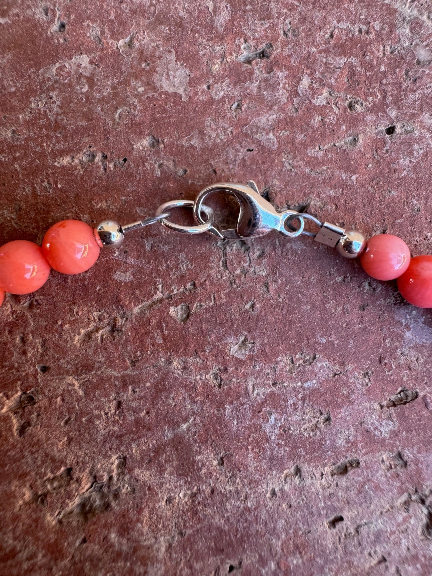 Handcrafted Turquoise, Spiny & Sterling Silver Beaded Necklace 17"