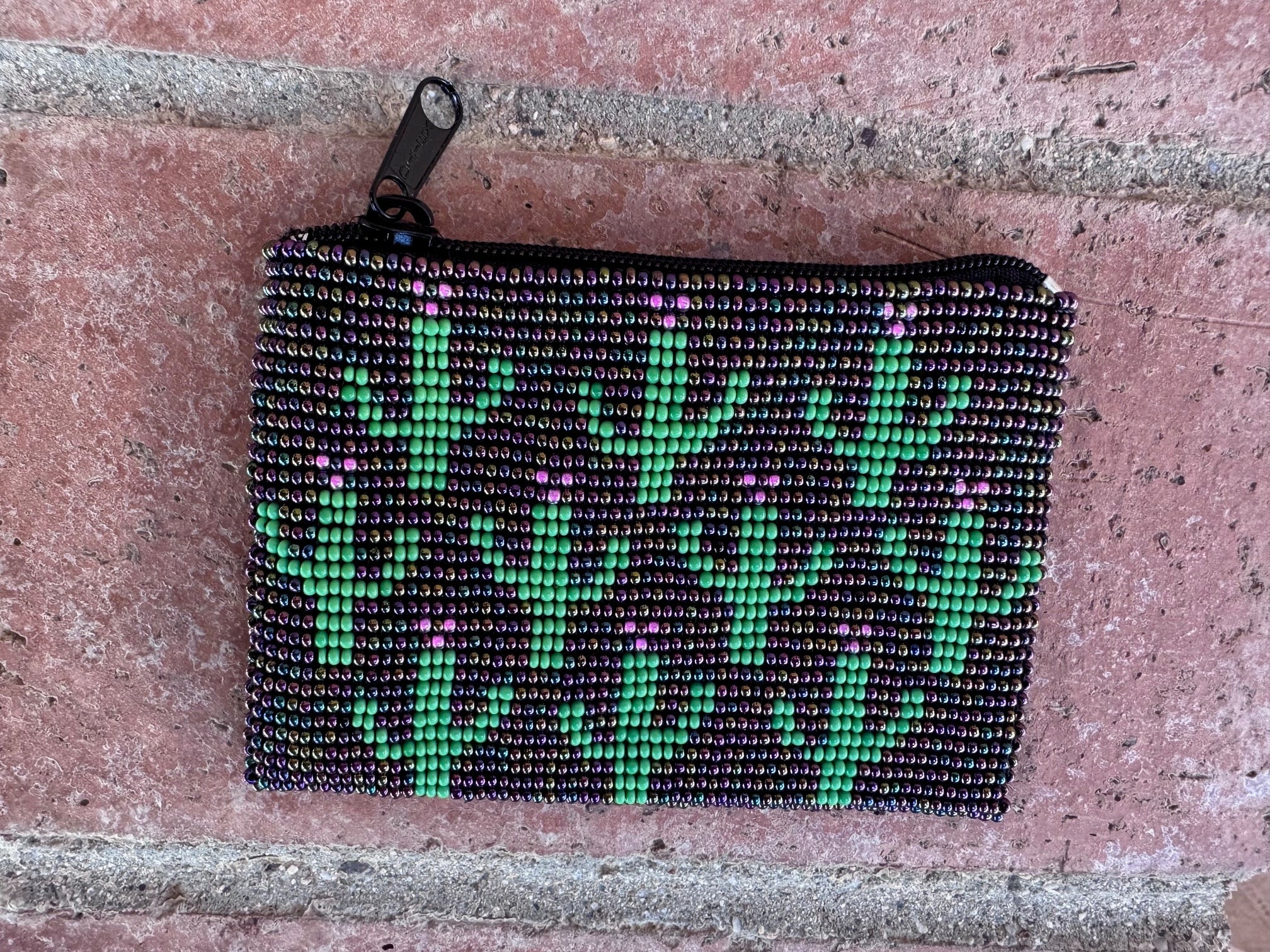 Handmade Beaded Saguaro Cactus Coin Purse