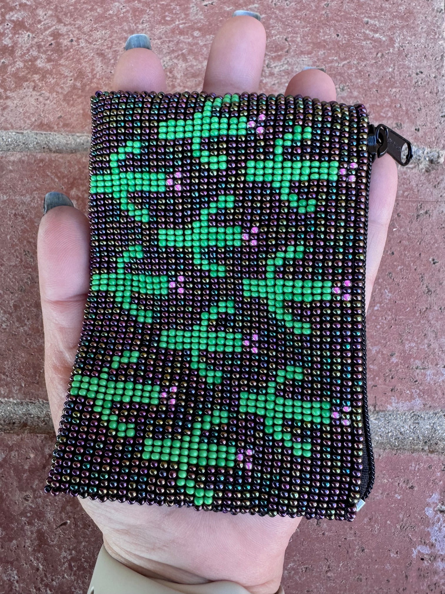 Handmade Beaded Saguaro Cactus Coin Purse
