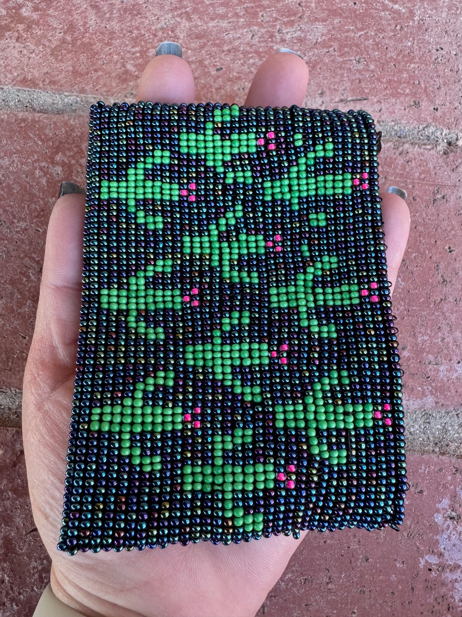 Handmade Beaded Saguaro Cactus Coin Purse